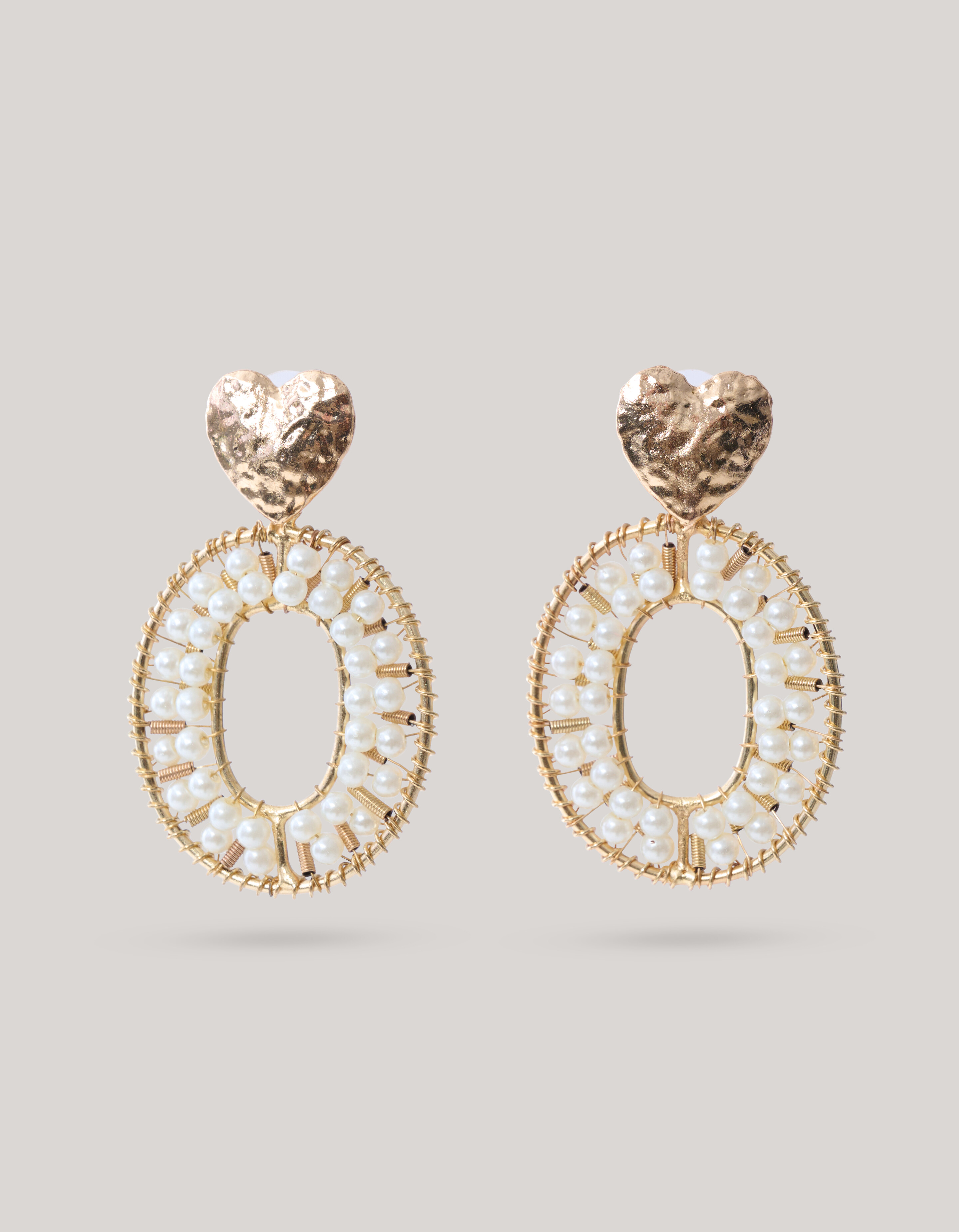 Ovale Herz-Ohrringe Gold SHOEBY ACCESSOIRES