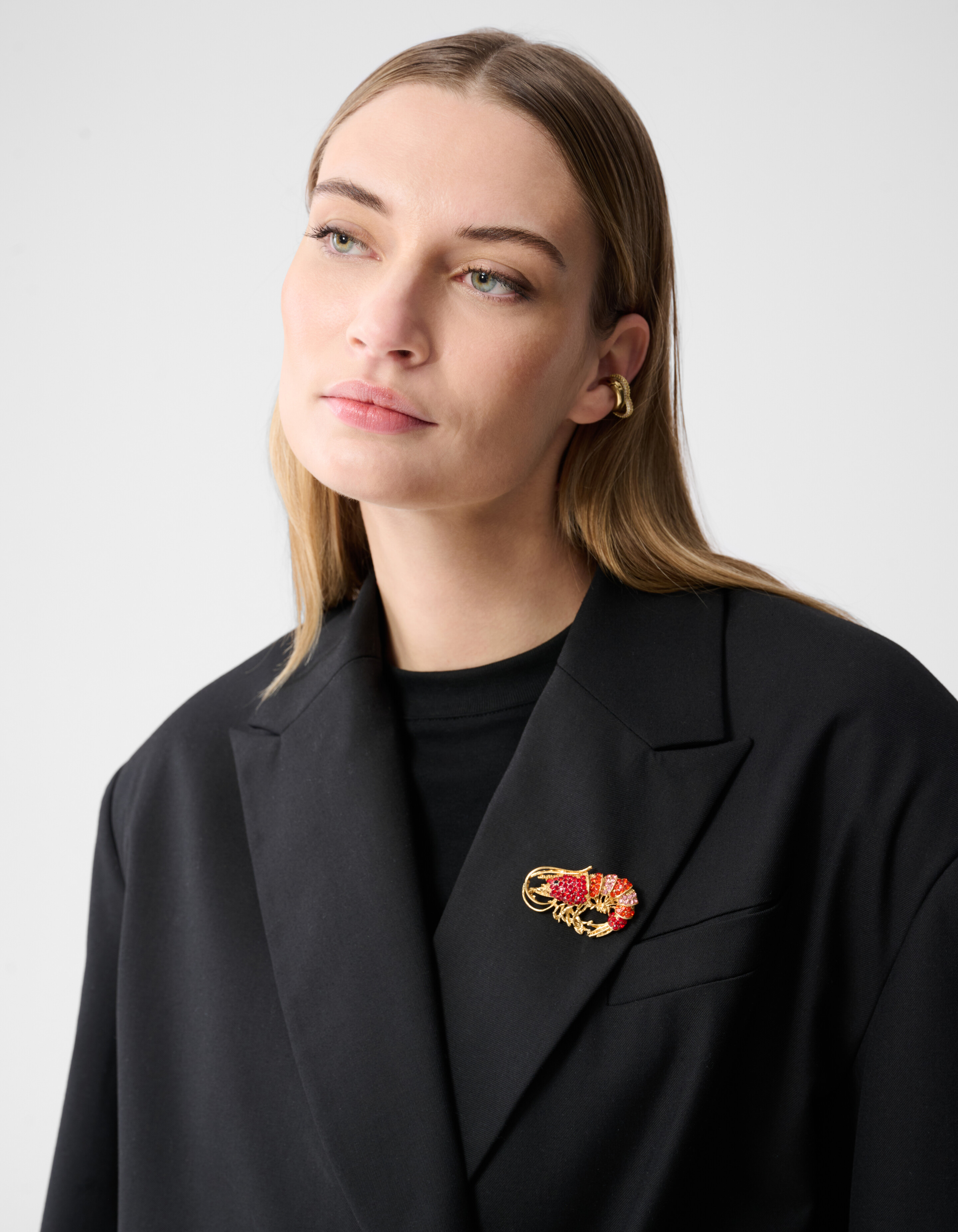 Straßgarnelen-Brosche Gold SHOEBY ACCESSOIRES