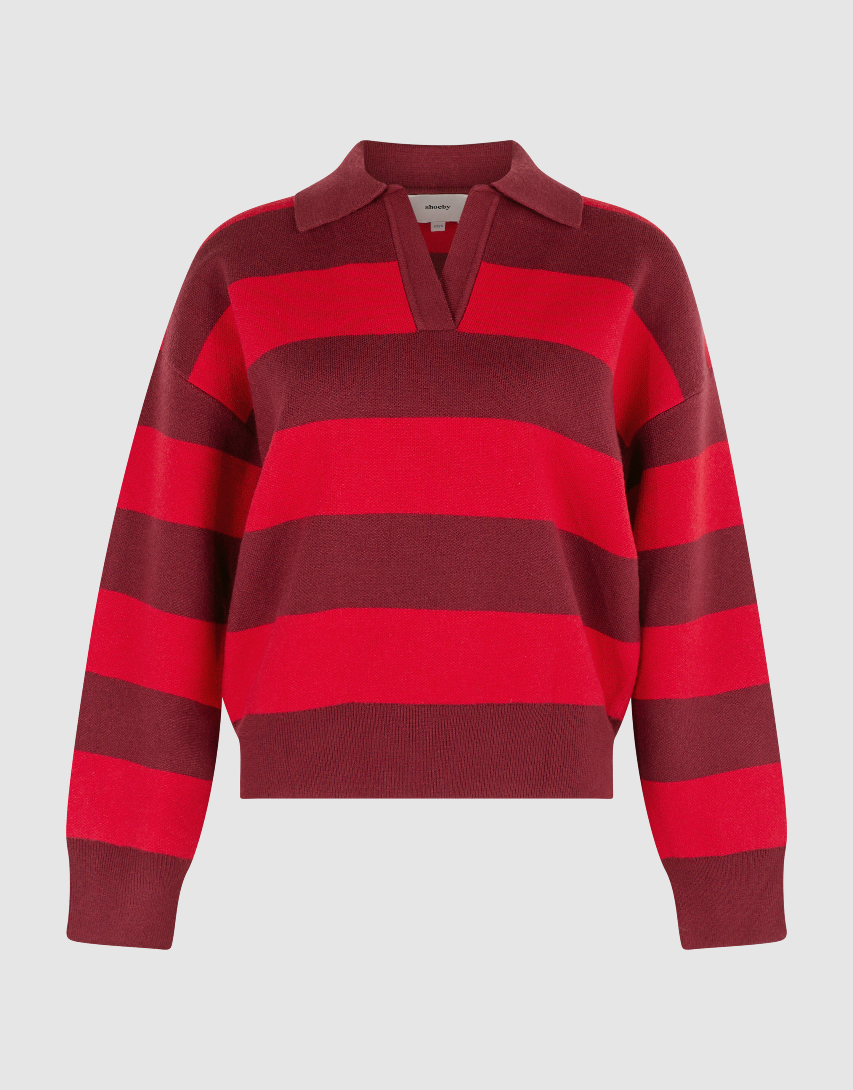 Gestreifte Strickpolo Rot SHOEBY WOMEN