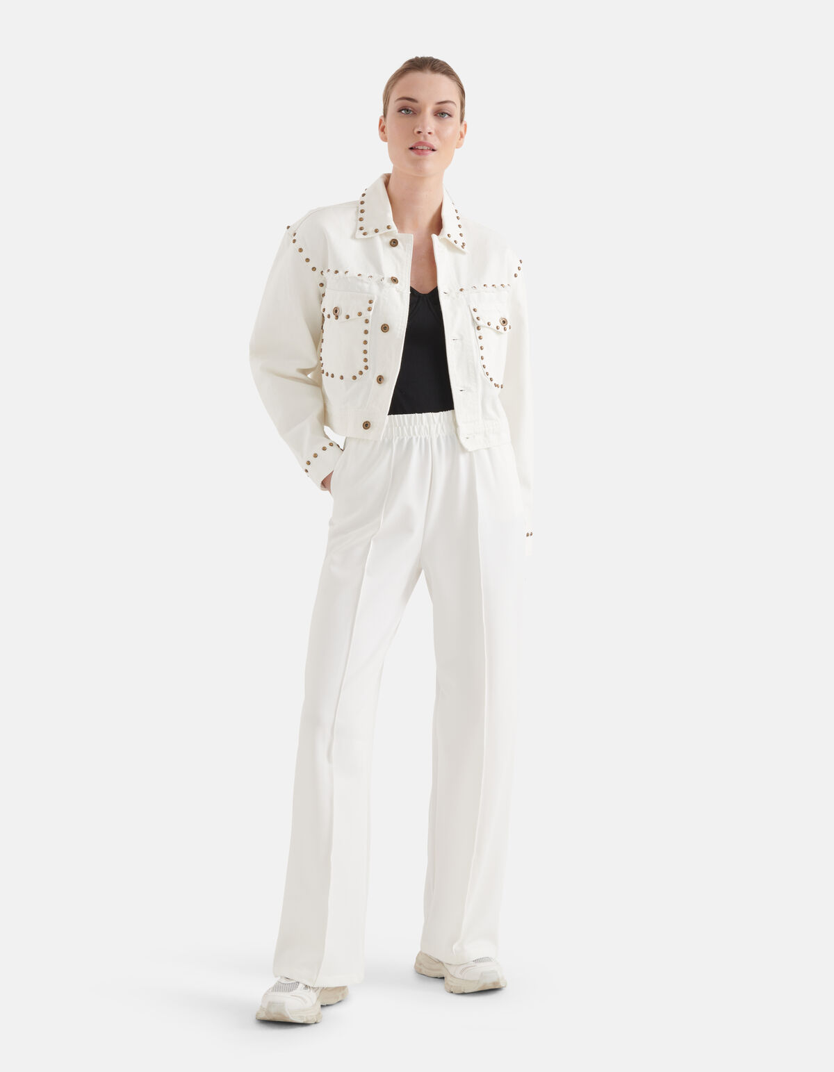 Basic-Hose mit weitem Bein Off White SHOEBY WOMEN