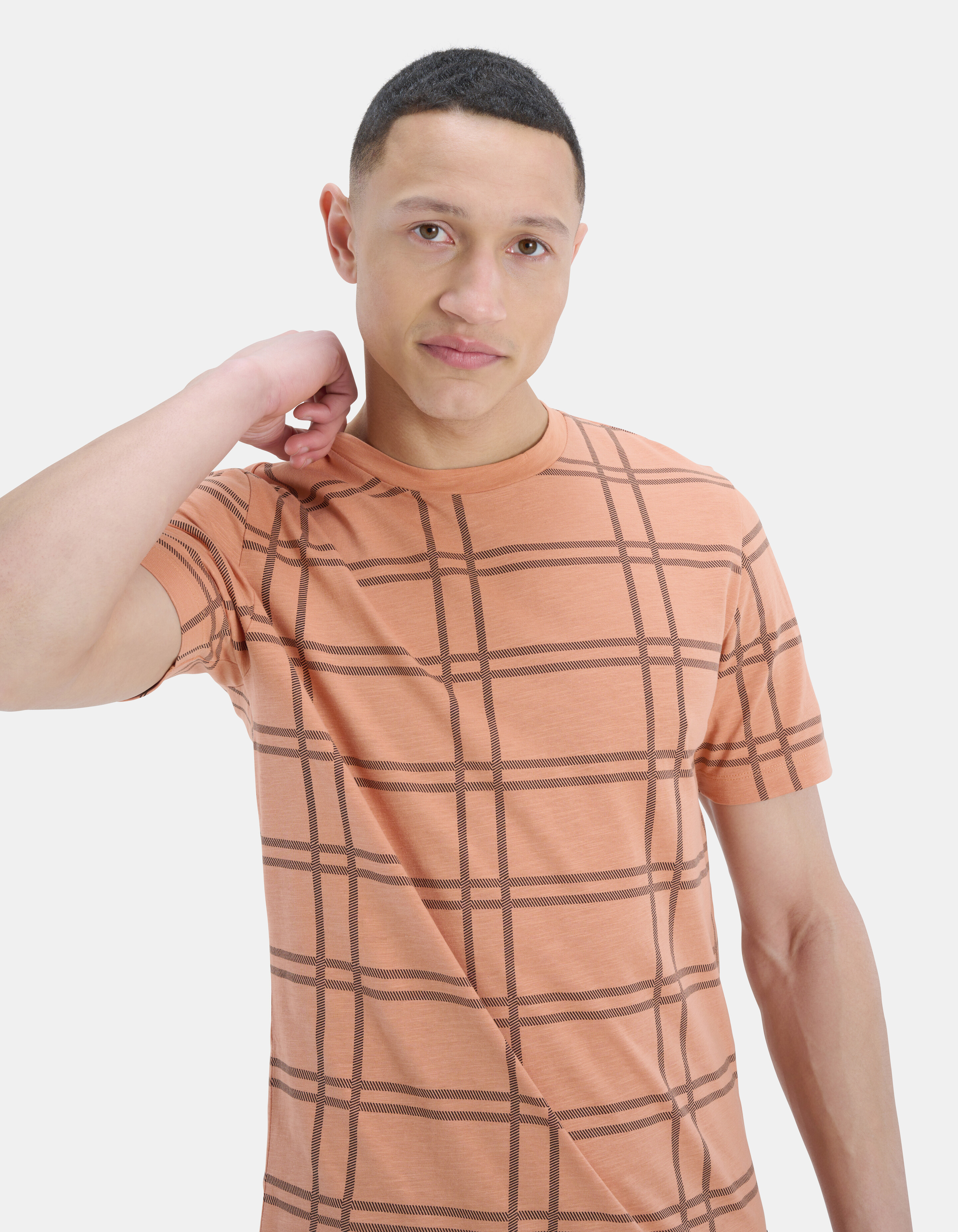 T-Shirt mit Karodruck REFILL
