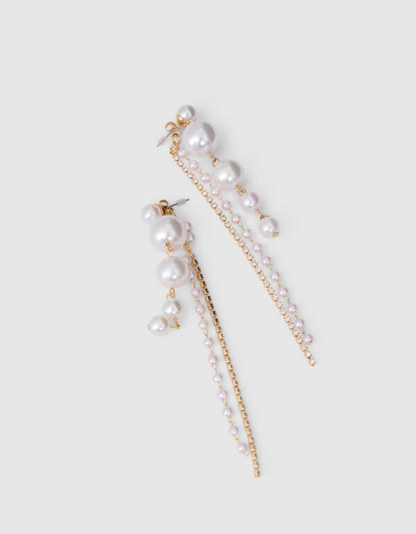 Perlen Strass Ohrringe Gold SHOEBY ACCESSOIRES