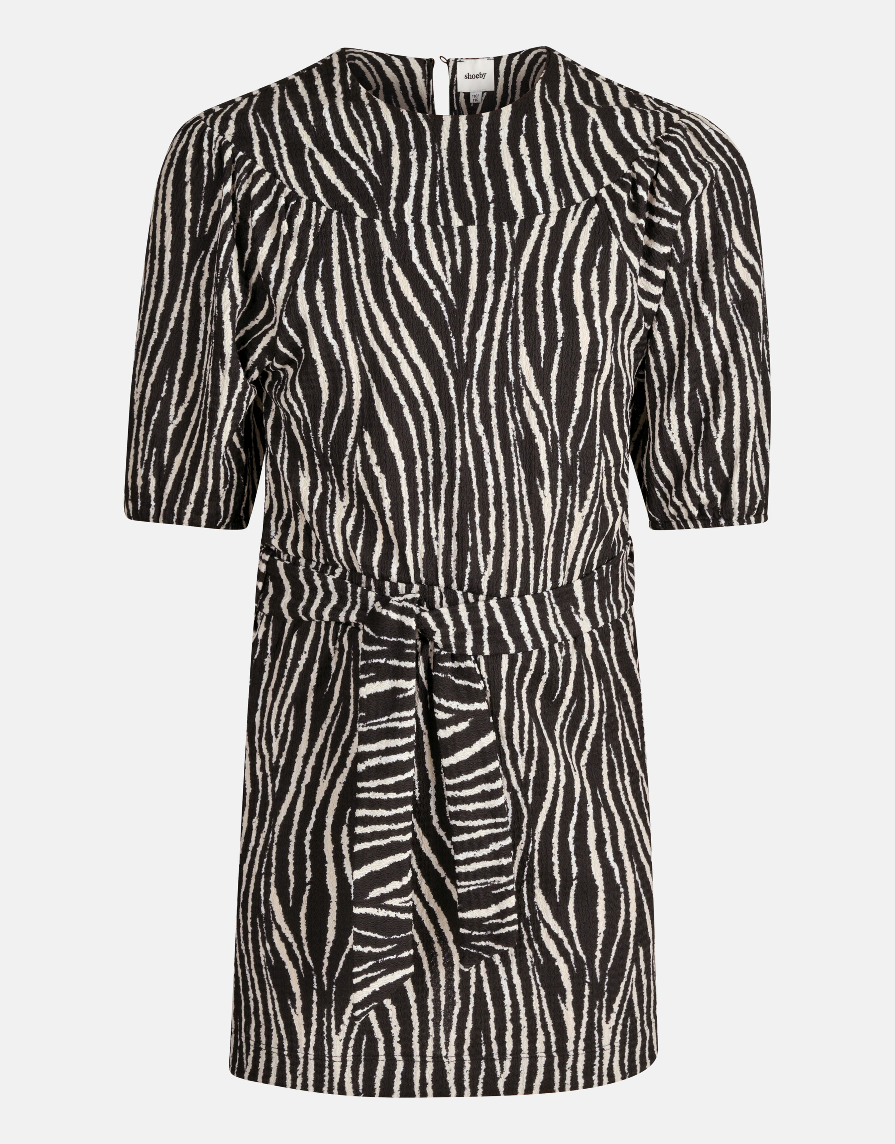 Zebra-Crinkle-Kleid Schwarz/Weiß SHOEBY GIRLS