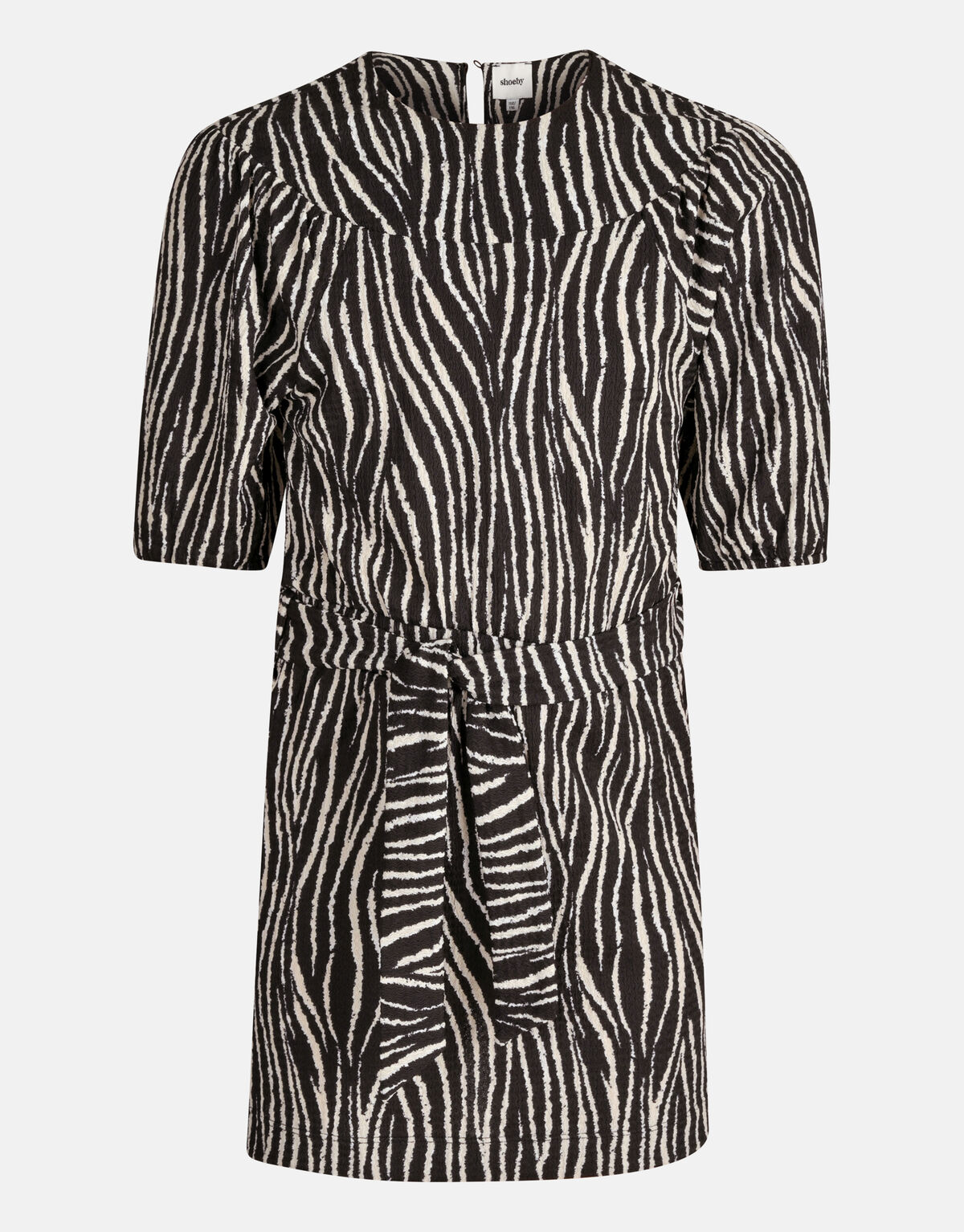 Zebra-Crinkle-Kleid Schwarz/Weiß SHOEBY GIRLS