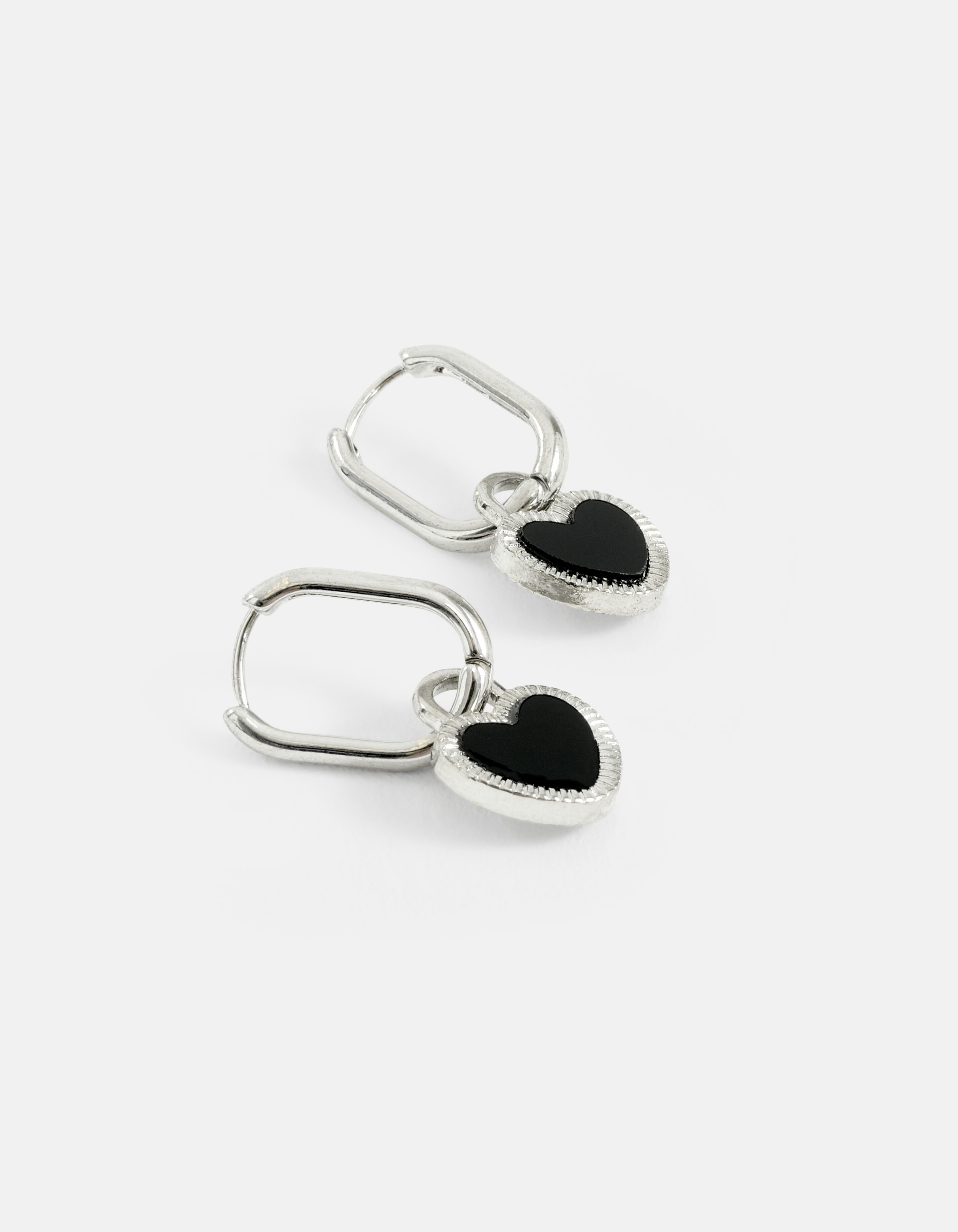 Zweifarbige Herz-Ohrringe Silber SHOEBY ACCESSOIRES
