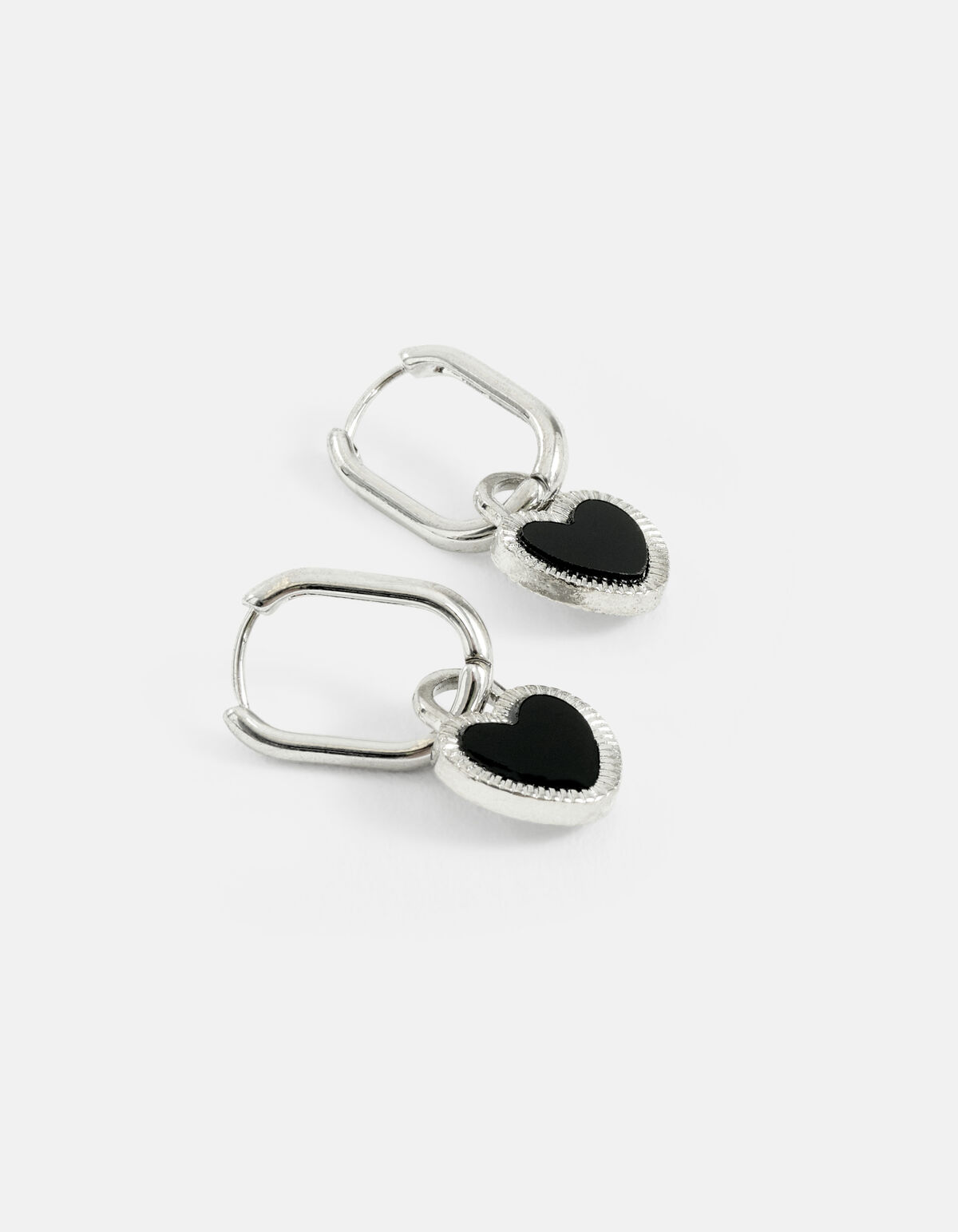 Zweifarbige Herz-Ohrringe Silber SHOEBY ACCESSOIRES