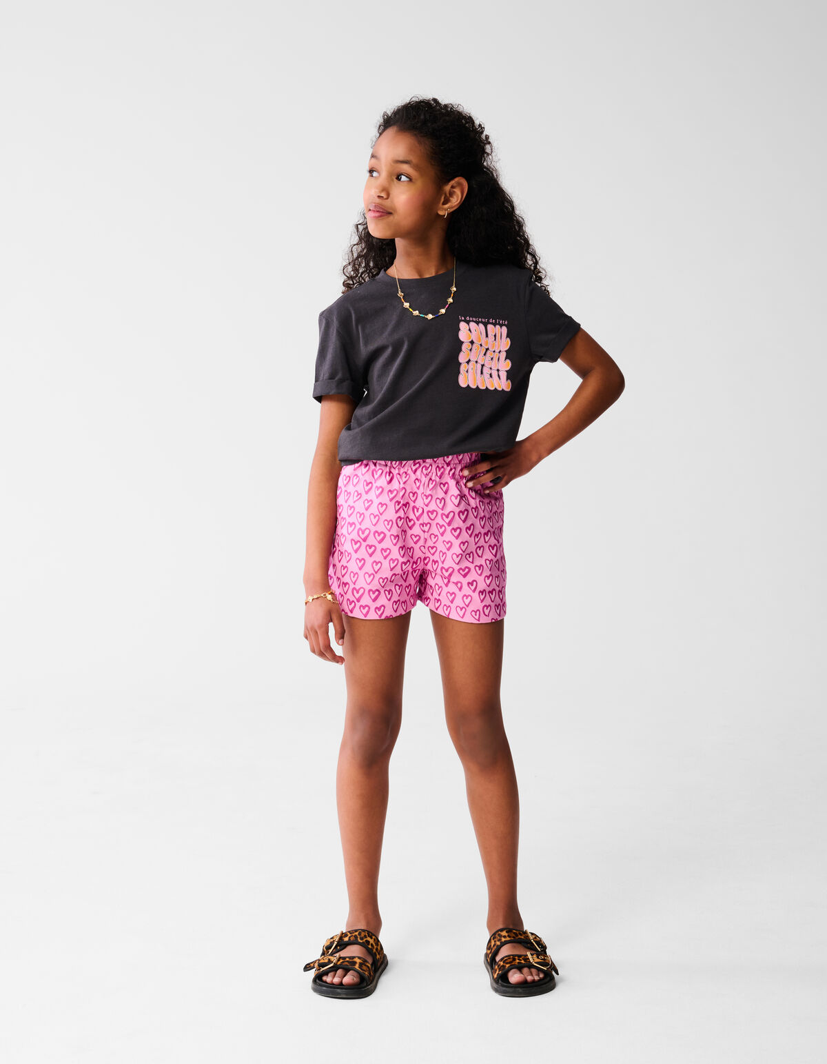 Soleil Artwork T-shirt Dunkelgrau SHOEBY GIRLS