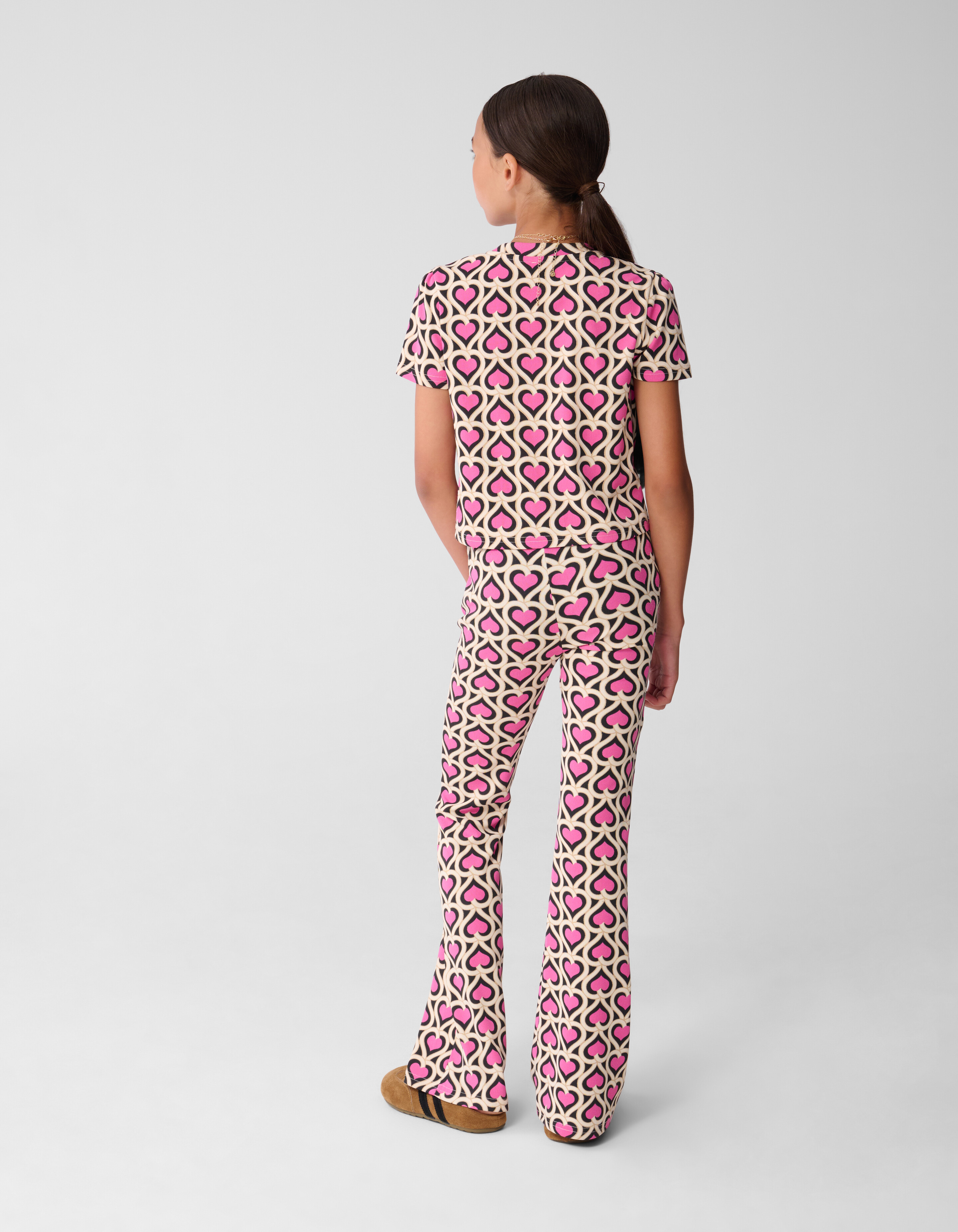 Rippen-Top mit Herzmotiv Rosa SHOEBY GIRLS