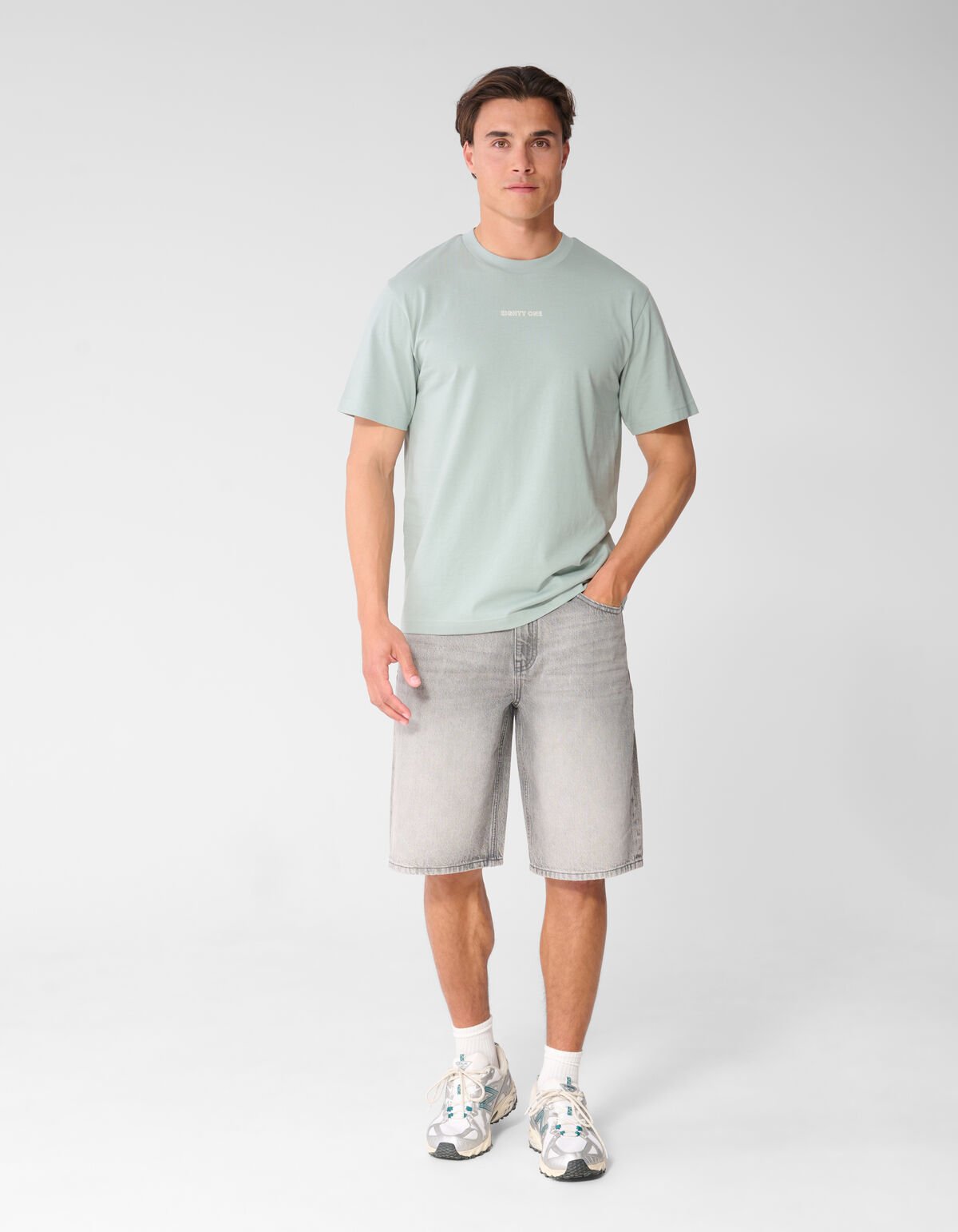 Eighty One Text T-Shirt Hellgr&uuml;n SHOEBY MEN