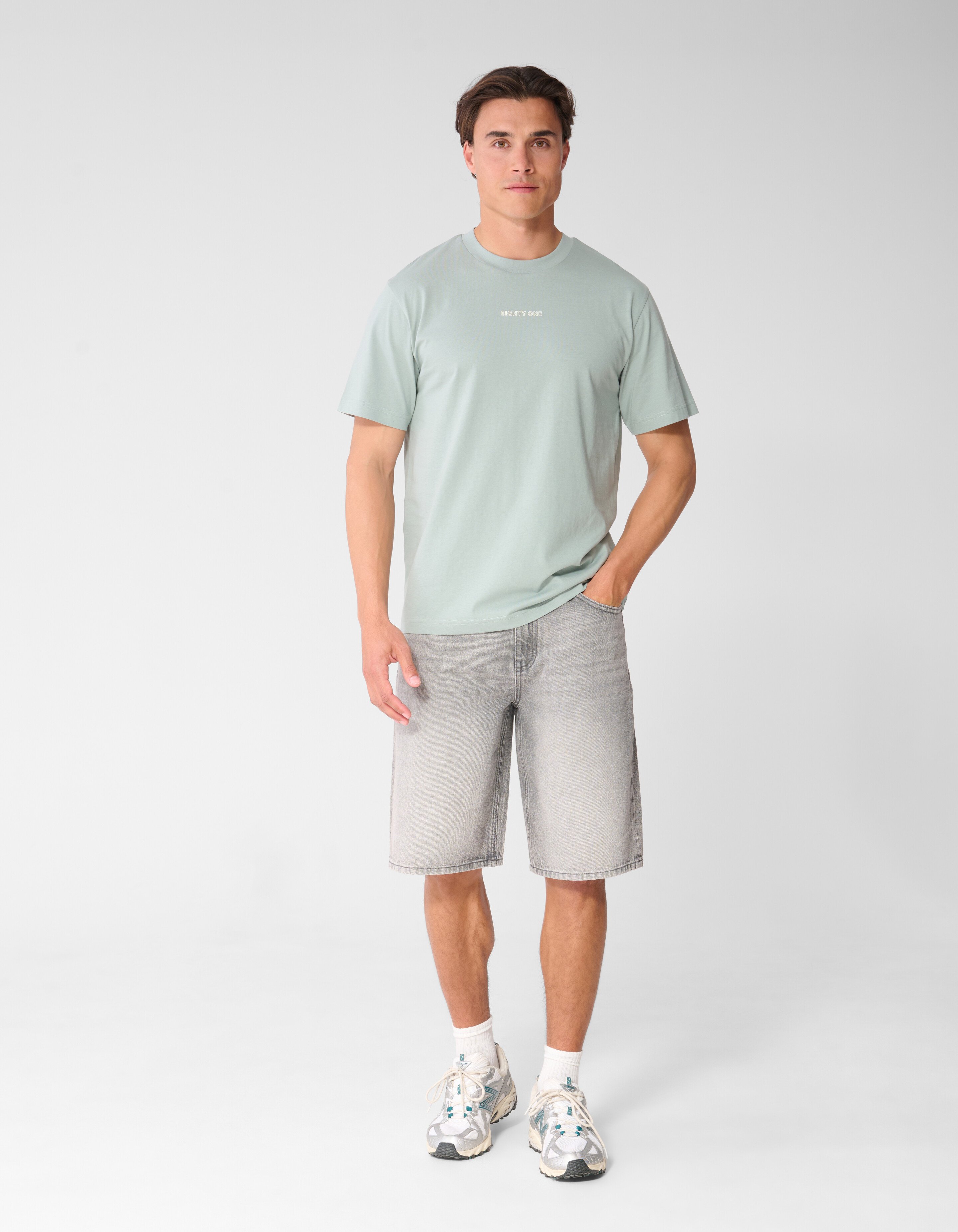 Eighty One Text T-Shirt Hellgr&uuml;n SHOEBY MEN