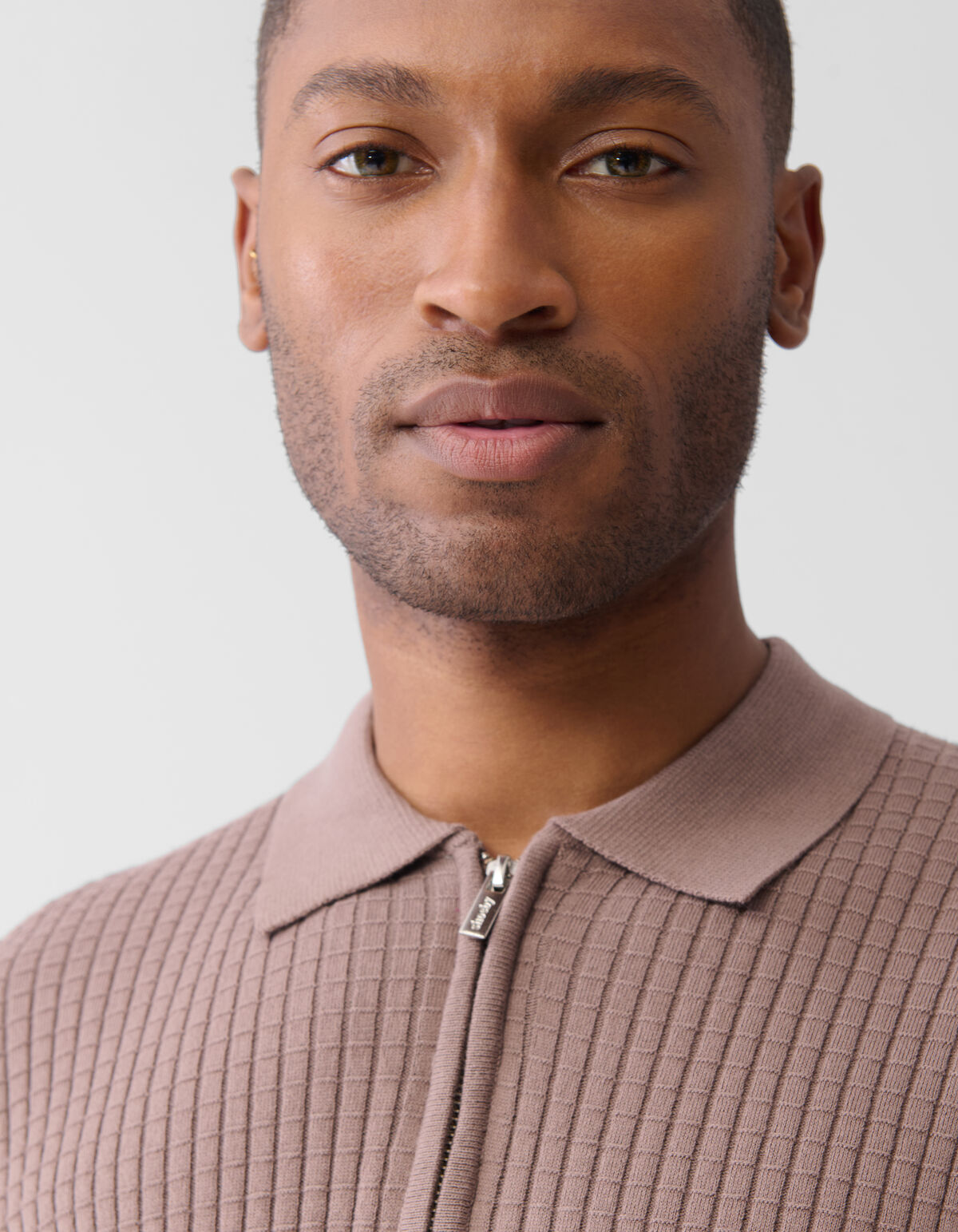 Half Zip Polo Hellbraun SHOEBY MEN