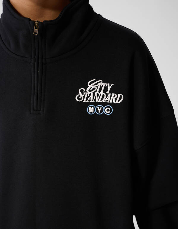 City Zip Sweatshirt Schwarz SHOEBY BOYS