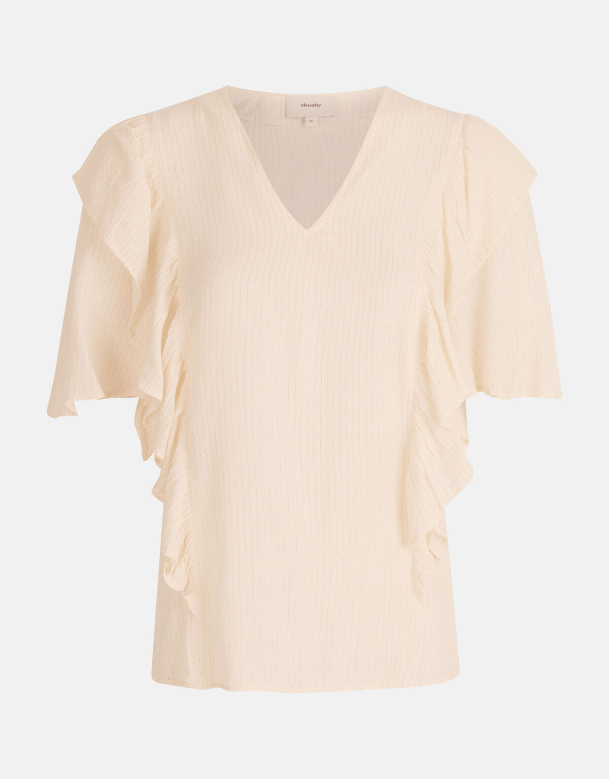 Rüschen-Lurex-Top Off White SHOEBY WOMEN