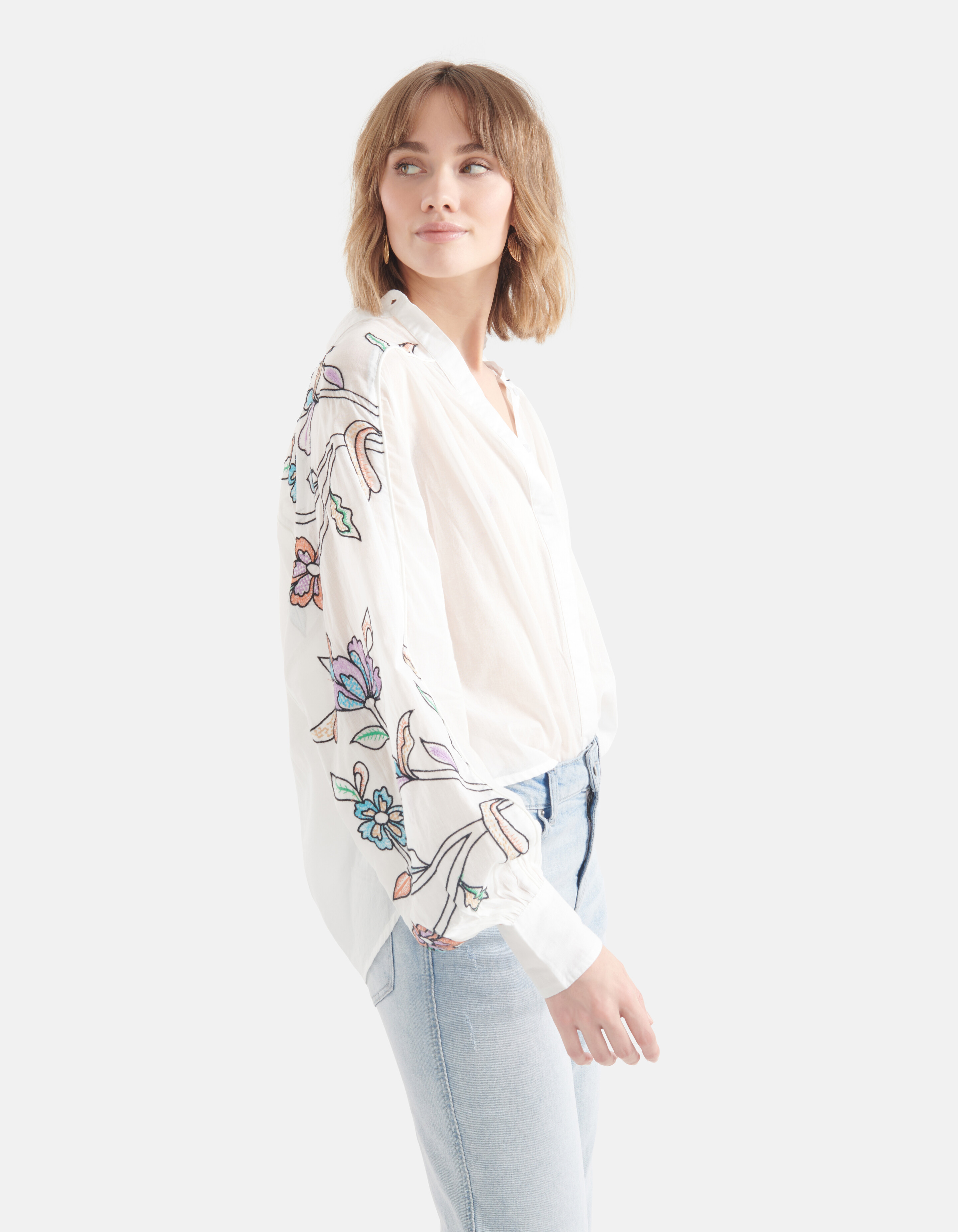 Bestickte Bluse Off White SHOEBY WOMEN