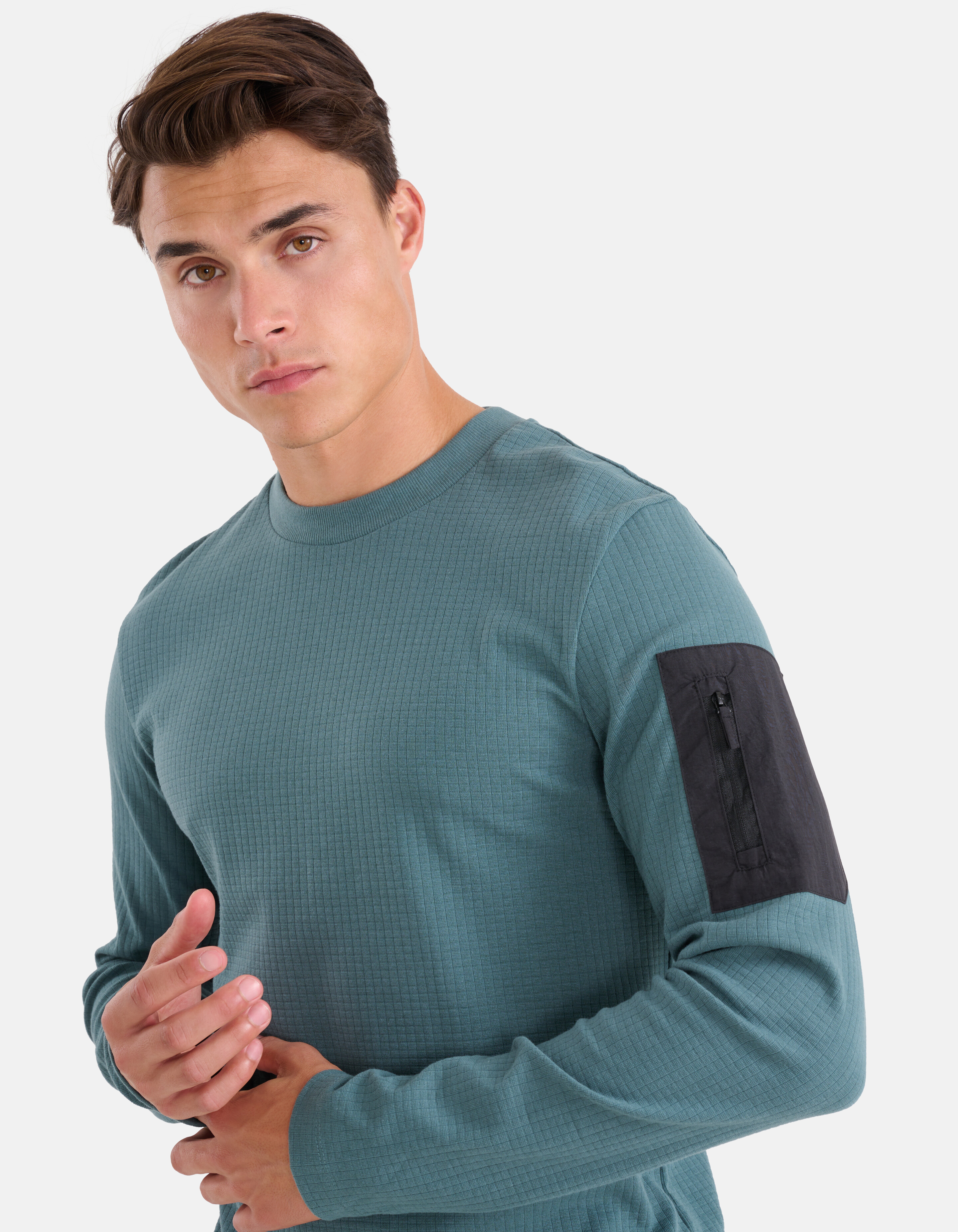 Jersey Textur Longsleeve Blau SHOEBY MEN