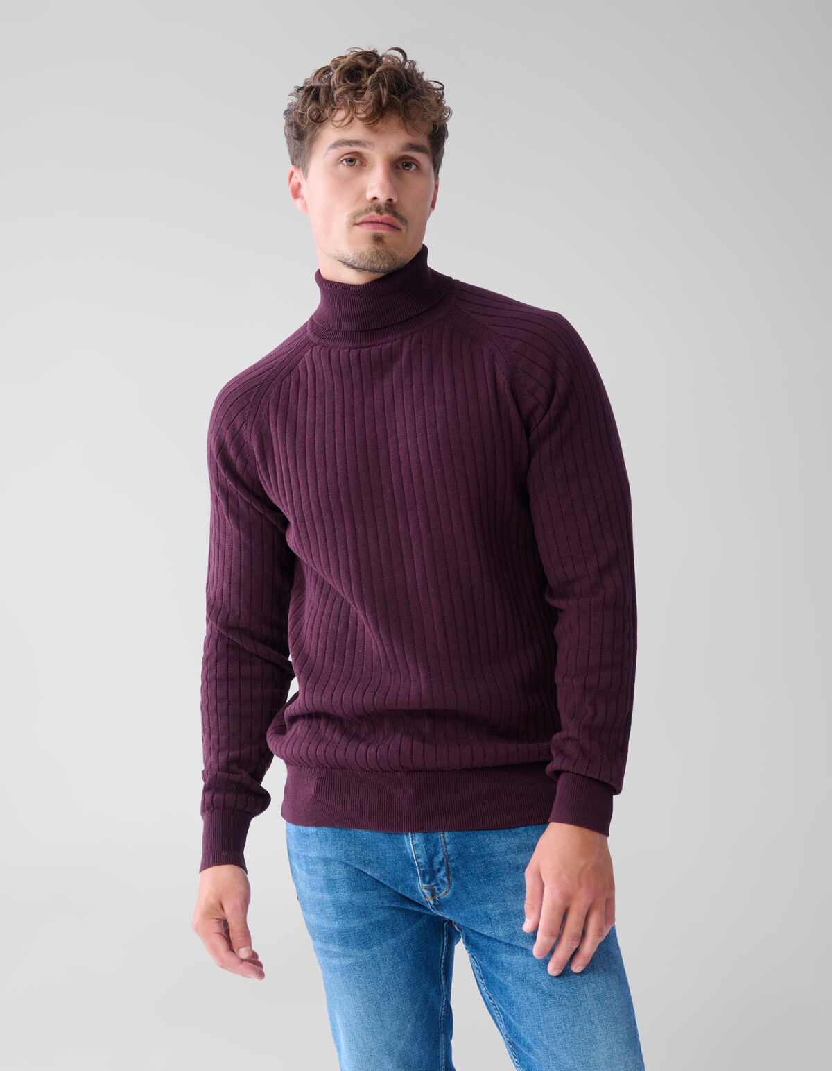 Rippenpullover Dunkelrot SHOEBY MEN