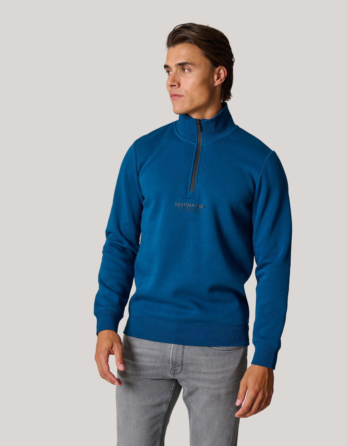 Pullover mit Rei&szlig;verschluss Dunkelblau SHOEBY MEN