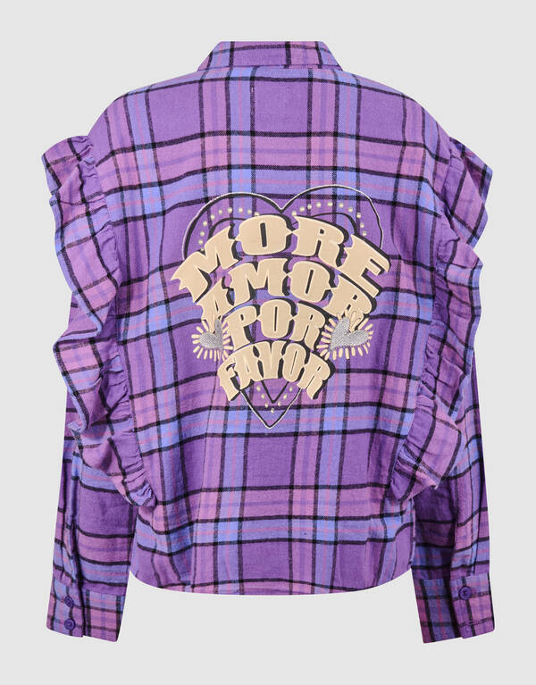 Rüschenbluse mit Karomuster lila SHOEBY GIRLS