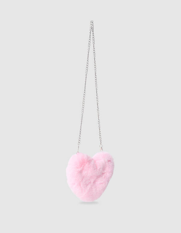 Fluffy Fur Heart Tasche Hellrosa SHOEBY ACCESSOIRES