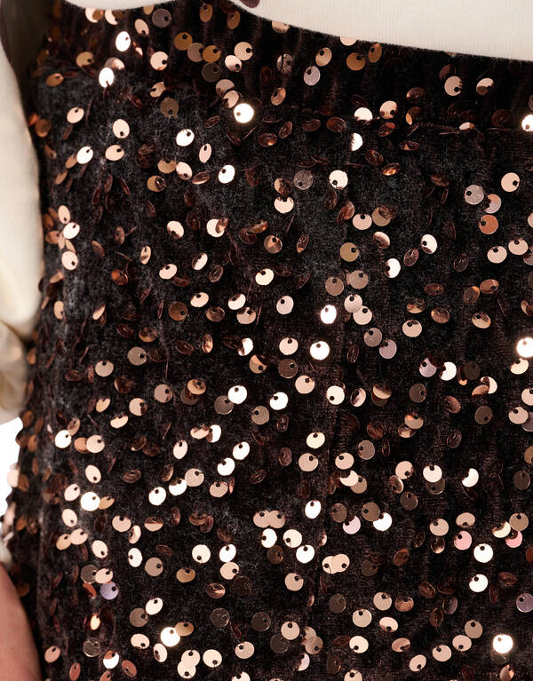 Pailletten-Minirock Braun SHOEBY GIRLS