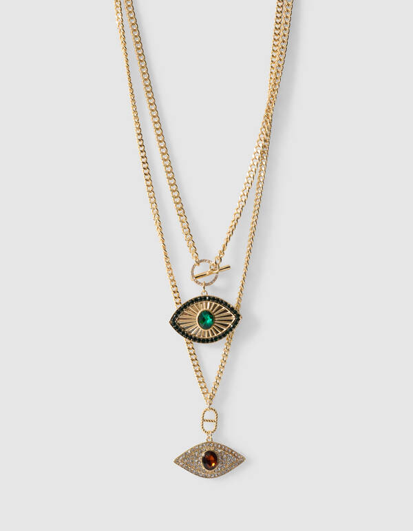 Double Eye Halskette Gold von Fred SHOEBY ACCESSOIRES