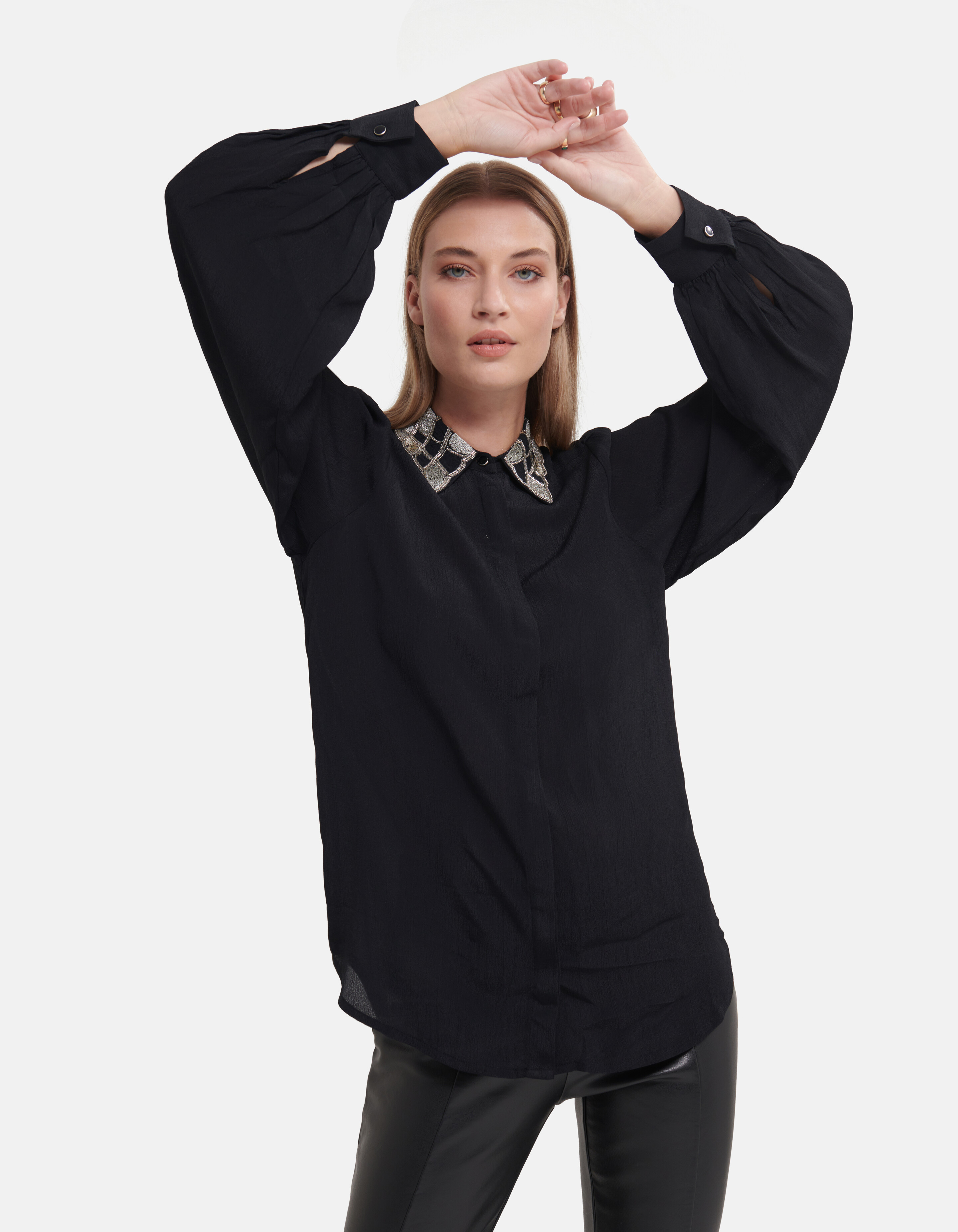 Bluse mit Kragen Schwarz von Fred SHOEBY WOMEN