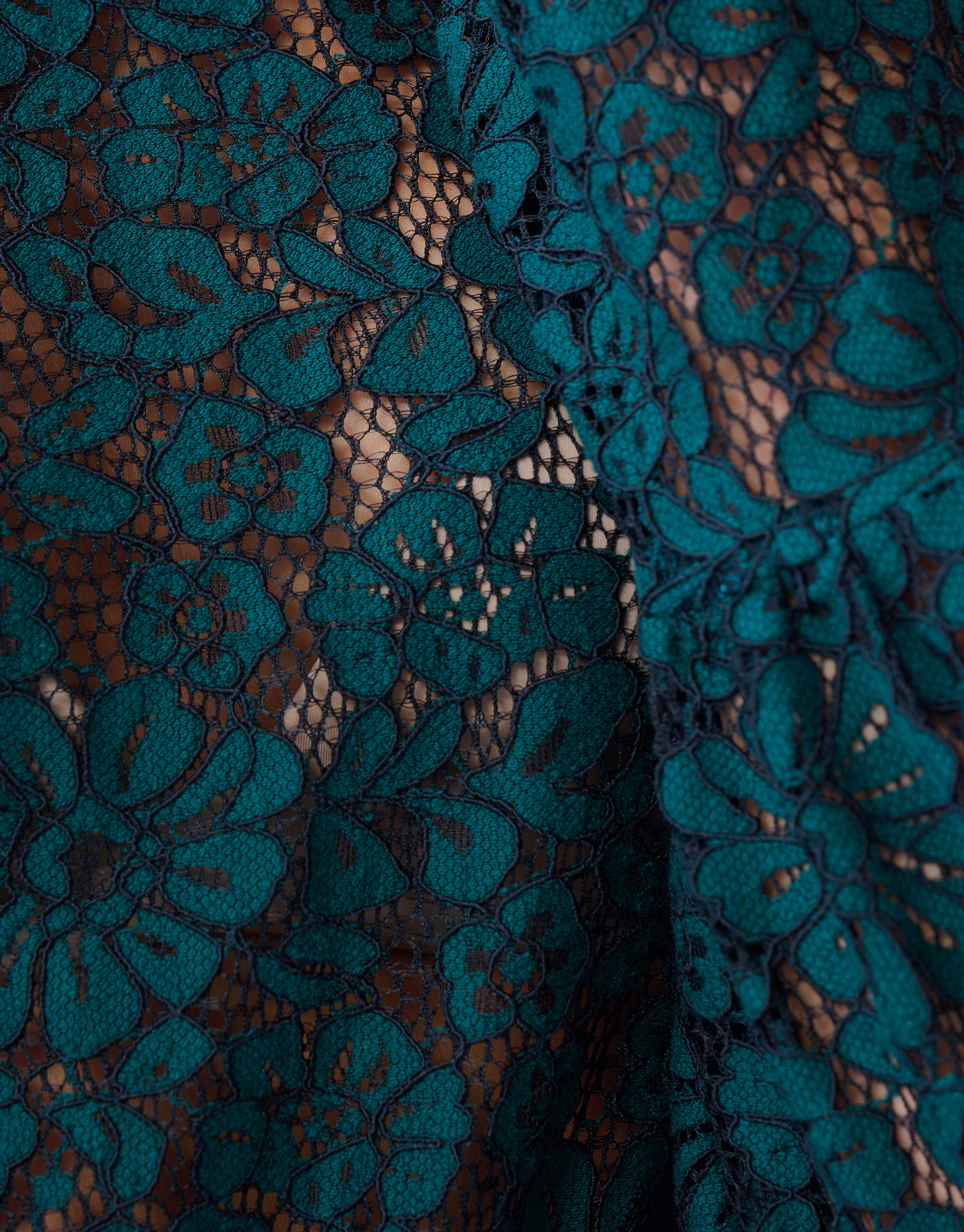 Two Tone Lace Top Dunkelgrün SHOEBY WOMEN