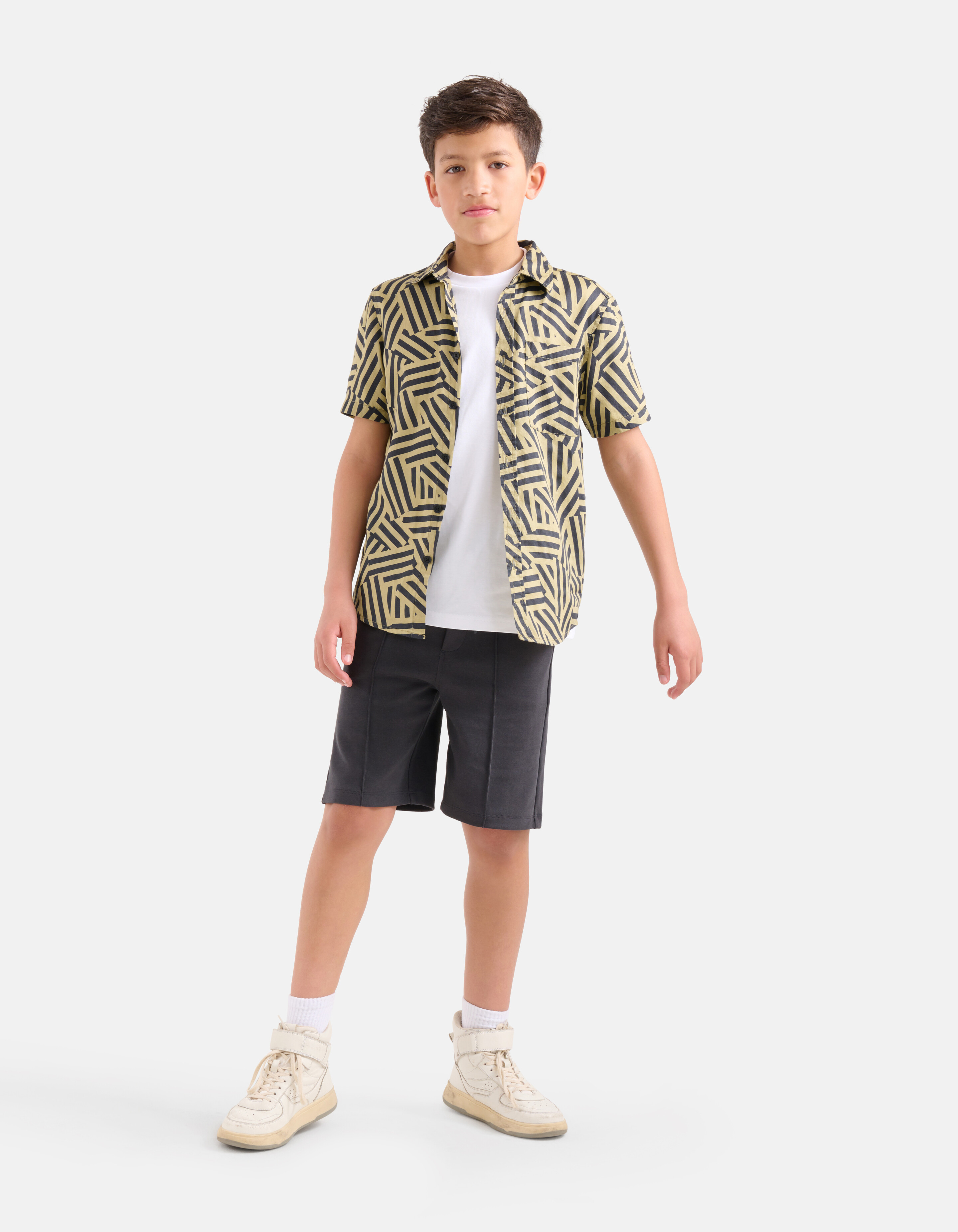 Geometrisches Hemd Sand SHOEBY BOYS