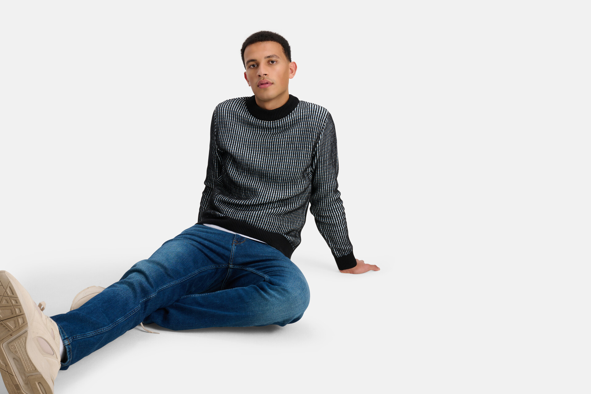 Detaillierter Strickpullover Blau SHOEBY MEN
