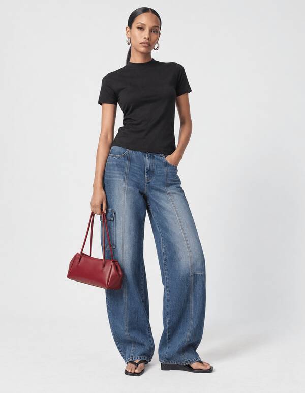 Fitted T-Shirt Schwarz SHOEBY WOMEN