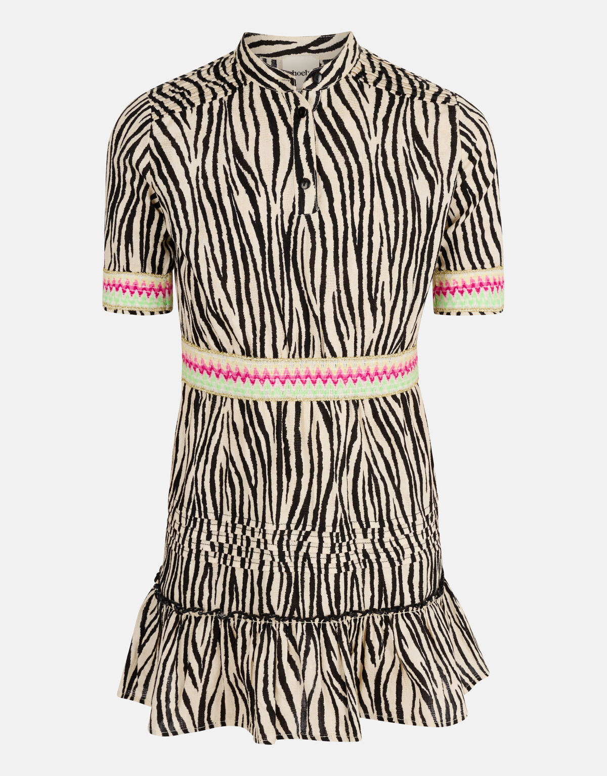 Zebra Print Kleid Schwarz/ Off-white SHOEBY GIRLS