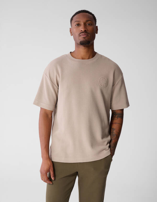 Waffel-T-Shirt Hellbraun SHOEBY MEN