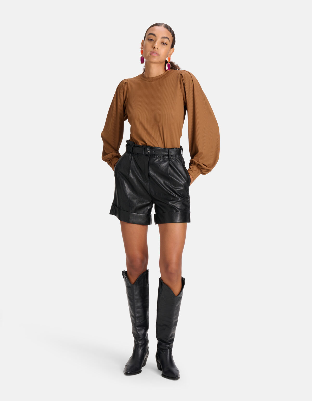 Langärmeliges T-Shirt Braun SHOEBY WOMEN