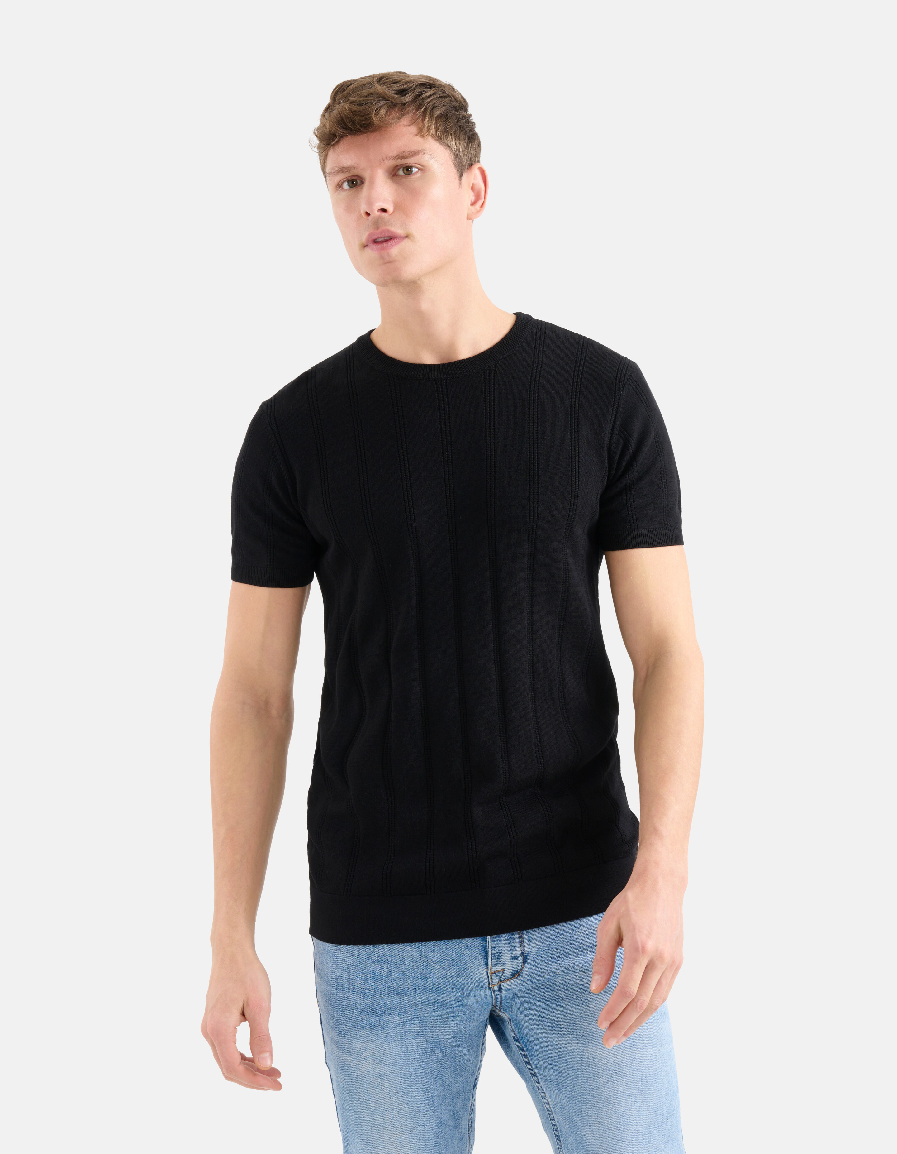 Gestricktes T-shirt Schwarz SHOEBY MEN