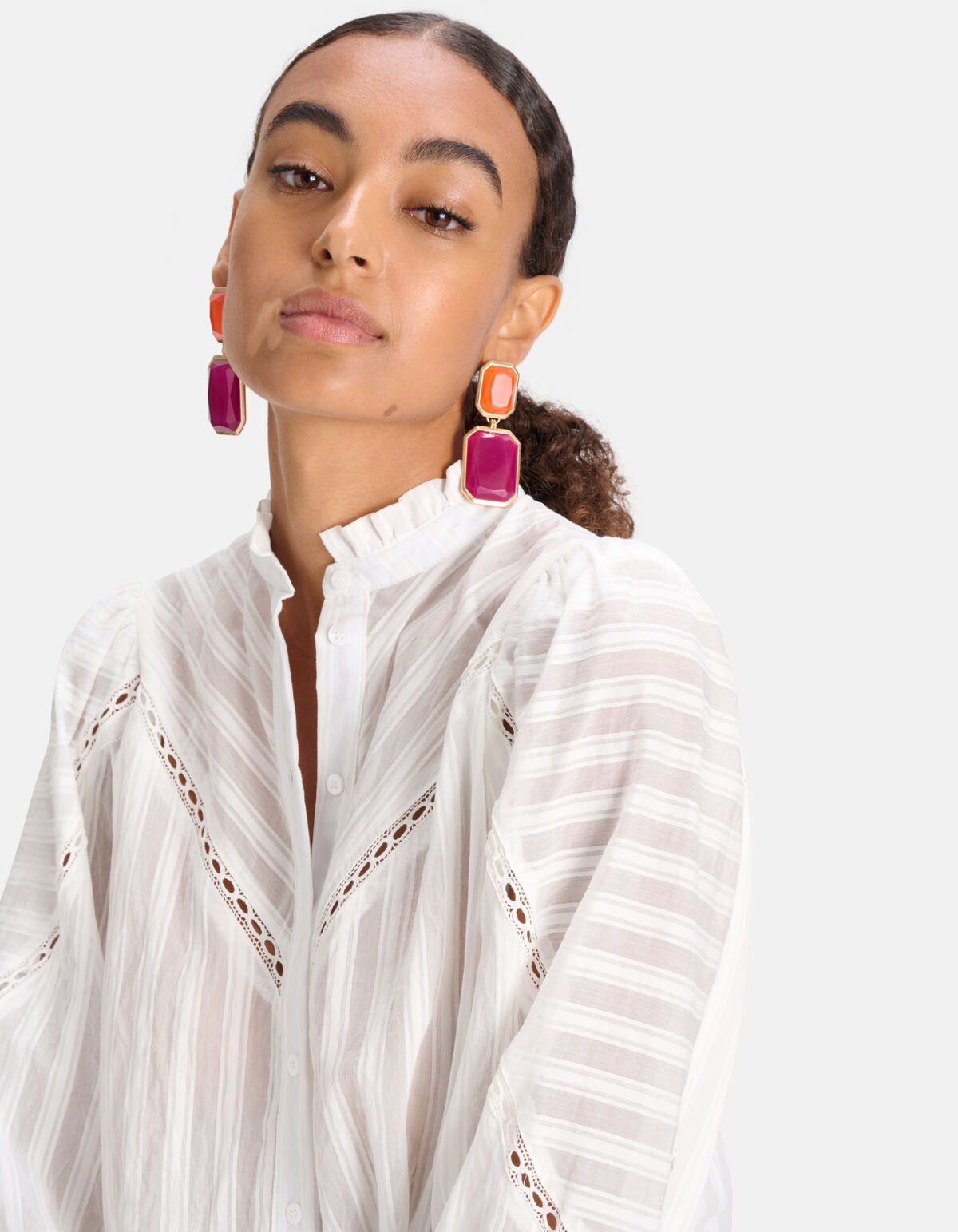 Gestreifte Bluse Off White SHOEBY WOMEN