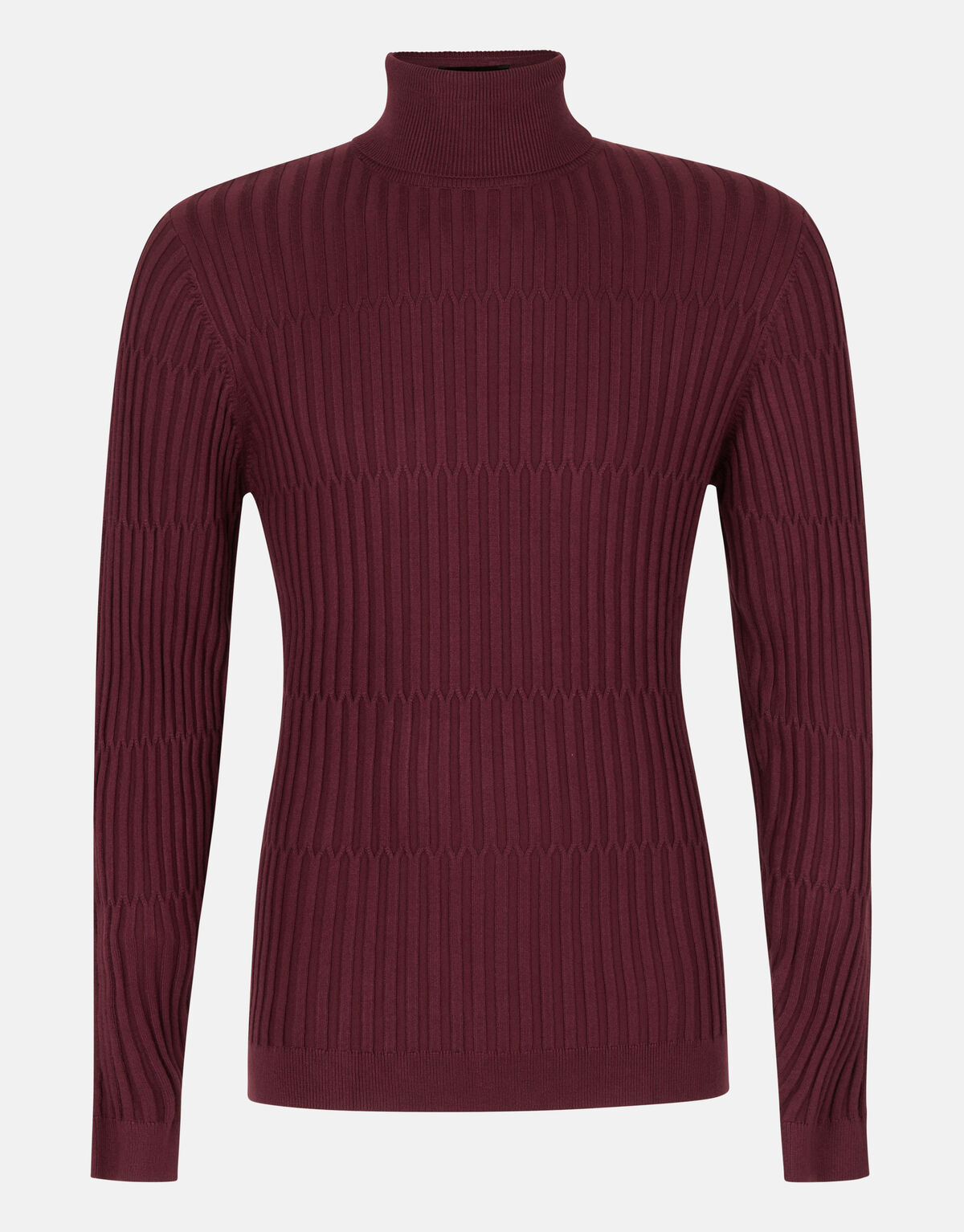 Gestreifter Rollkragenpullover Dunkelrot SHOEBY MEN