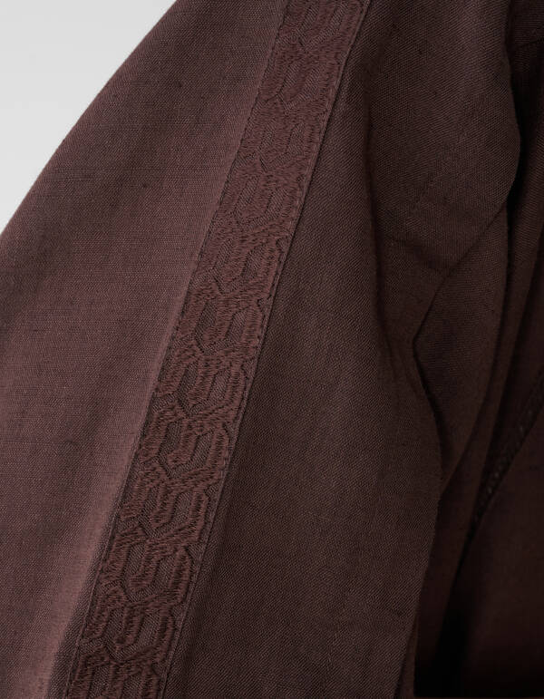 Plissierte Stickbluse Dunkelbraun von Mieke SHOEBY WOMEN