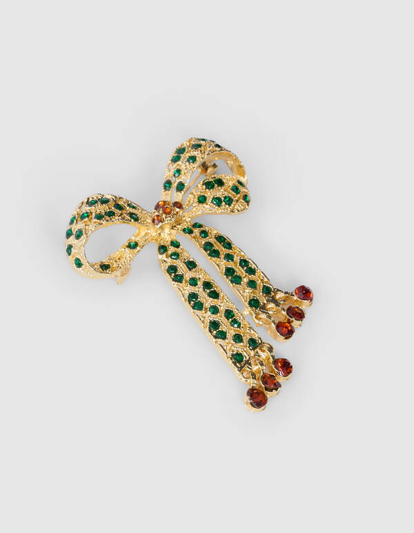 Strass Schleife Brosche Gold SHOEBY ACCESSOIRES