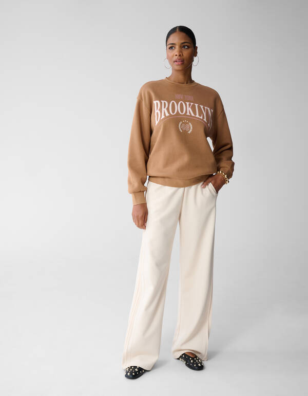 Oversized-College-Pullover Braun Von Fred SHOEBY WOMEN