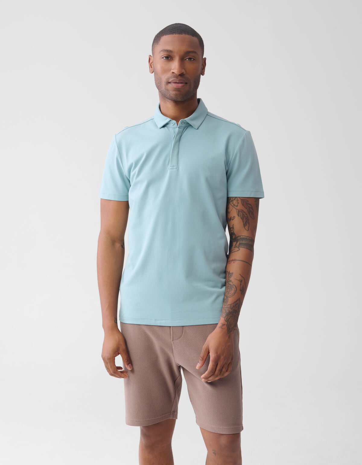 Jersey-Polo in Hellblau SHOEBY MEN