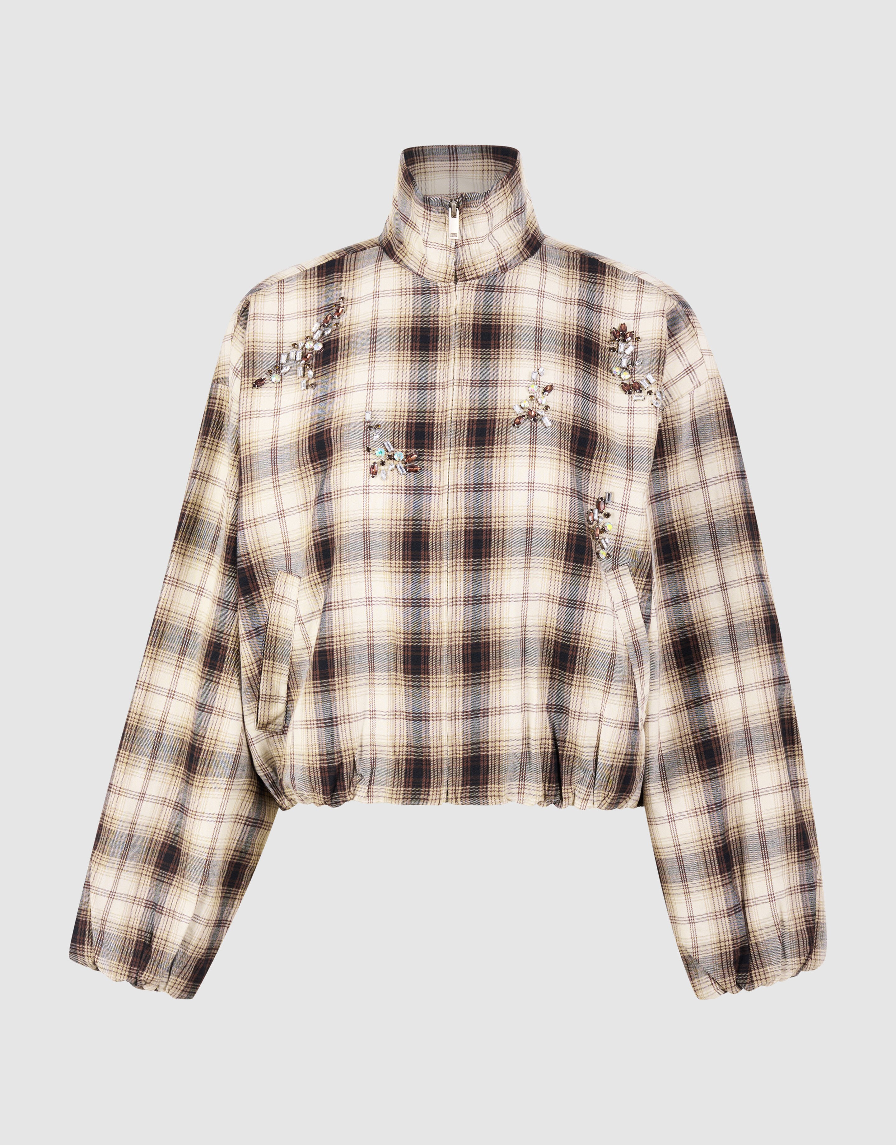 Bomberjacke mit Rautenmuster Braun SHOEBY WOMEN