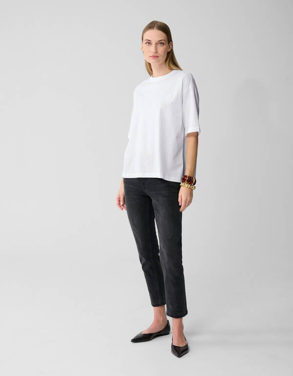 Oversized Basic T-Shirt Weiß Von Lonneke SHOEBY WOMEN