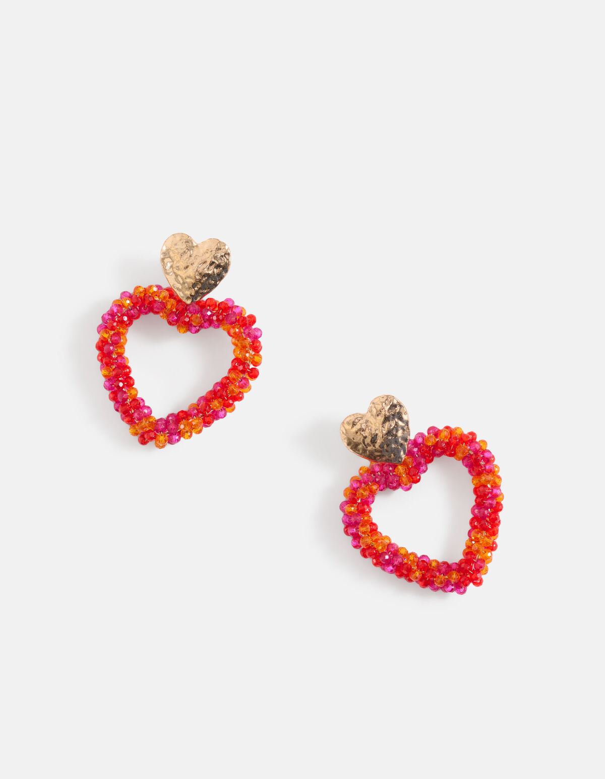 Beaded Hartjes Oorbellen Rood SHOEBY ACCESSOIRES