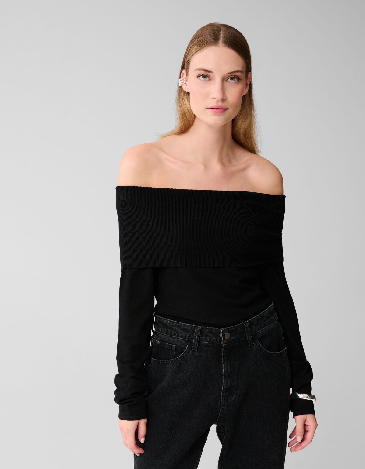 Schulterfreie Pullover Schwarz SHOEBY WOMEN