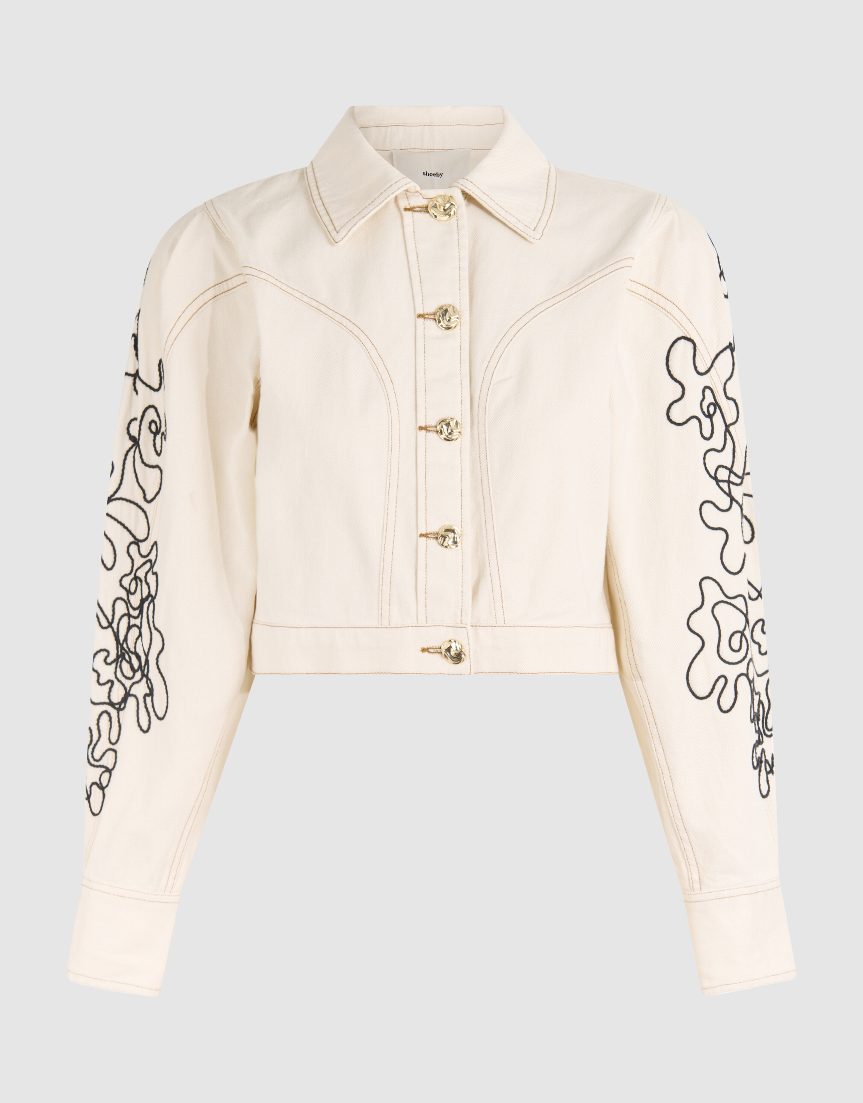 Embroidery Cord Jacket Off White SHOEBY WOMEN