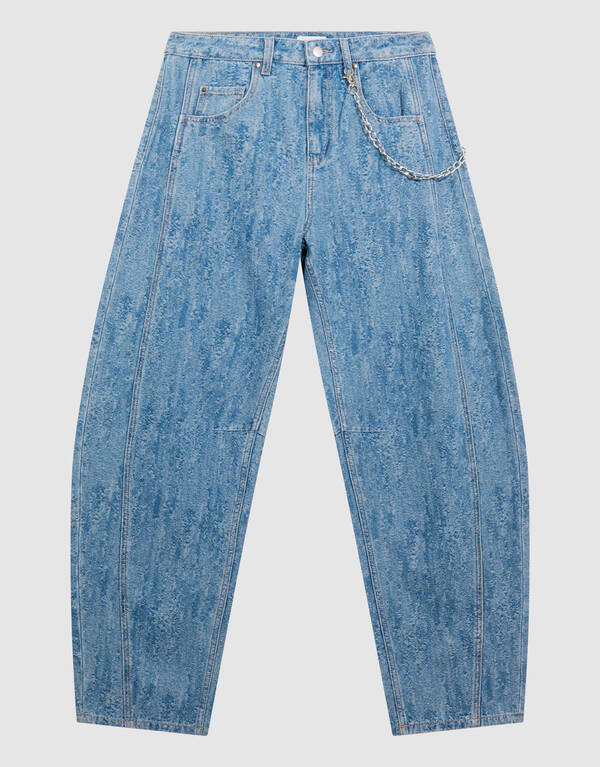 Jacquard Barrel Fit Jeans Blau SHOEBY WOMEN