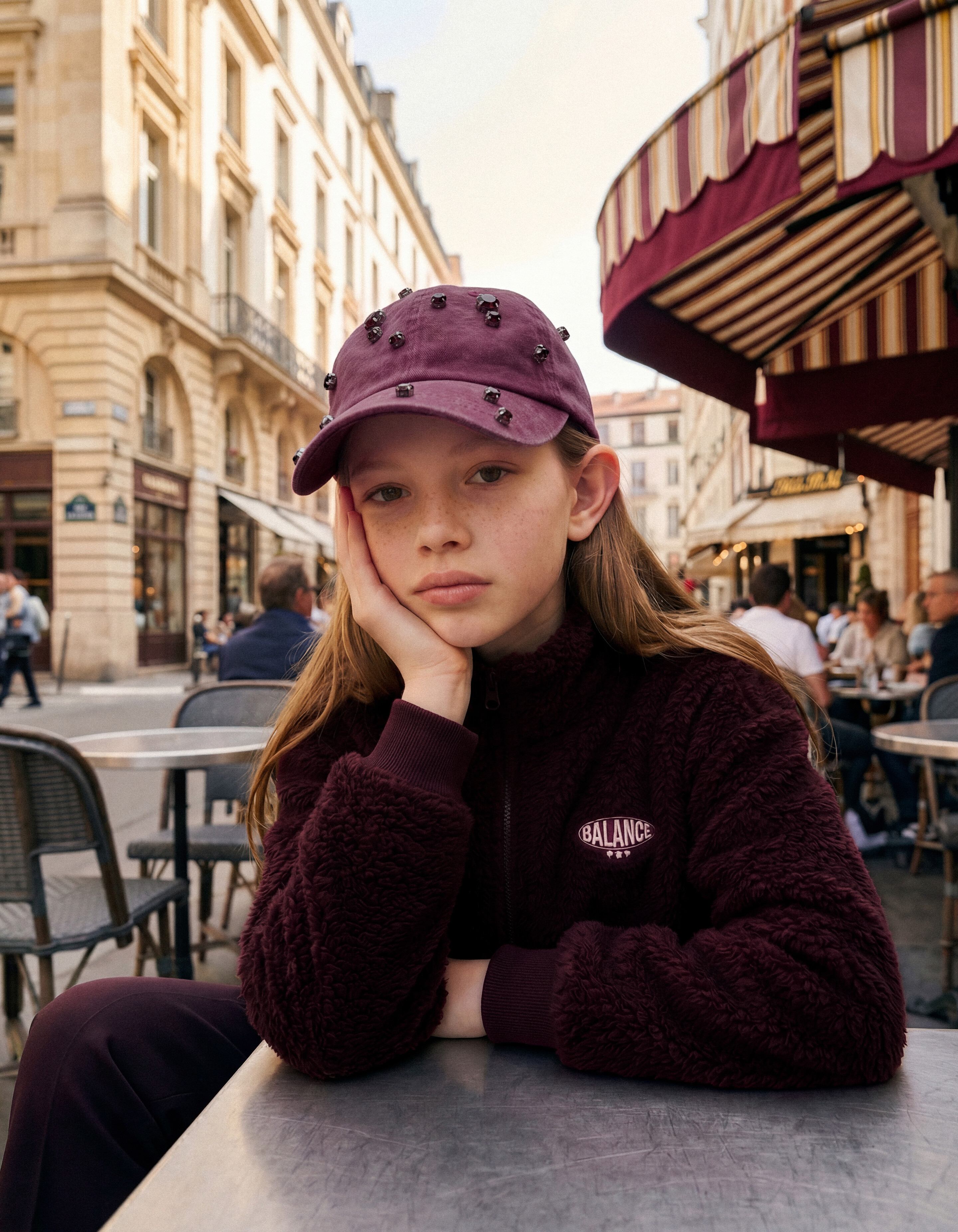 Flauschige Sportjacke Dunkelrot SHOEBY GIRLS