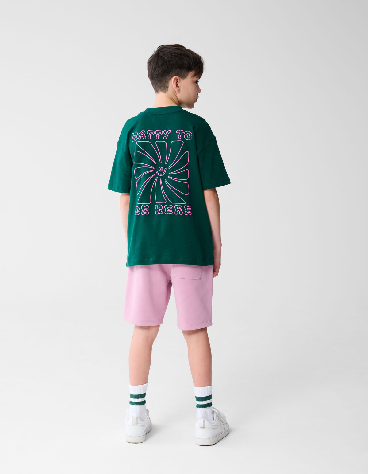 Happy Artwork T-shirt Dunkelgr&uuml;n SHOEBY BOYS