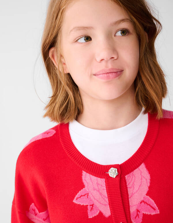 Rose Strickweste Rot SHOEBY GIRLS