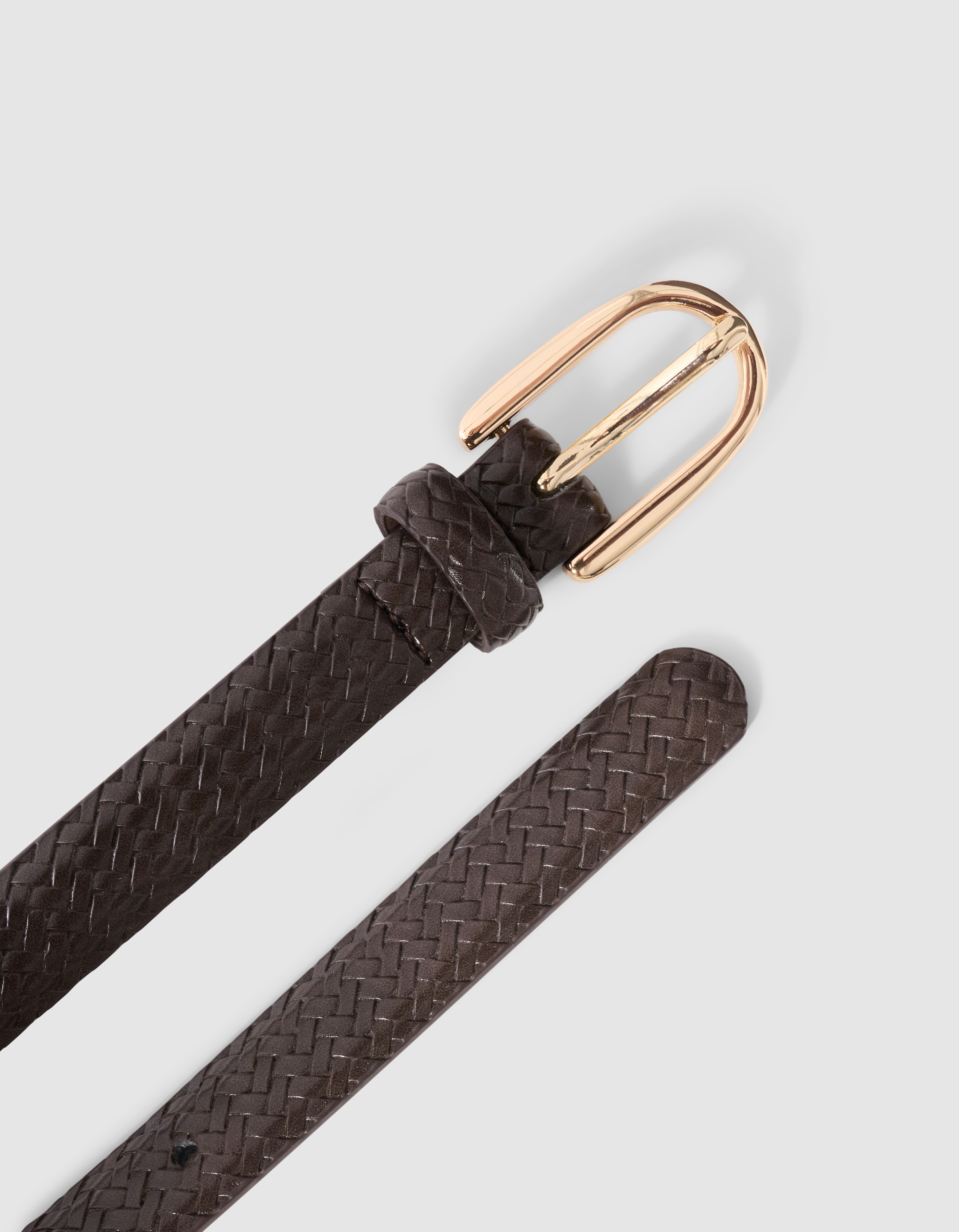 Schmaler geflochtener G&uuml;rtel, braun SHOEBY ACCESSOIRES